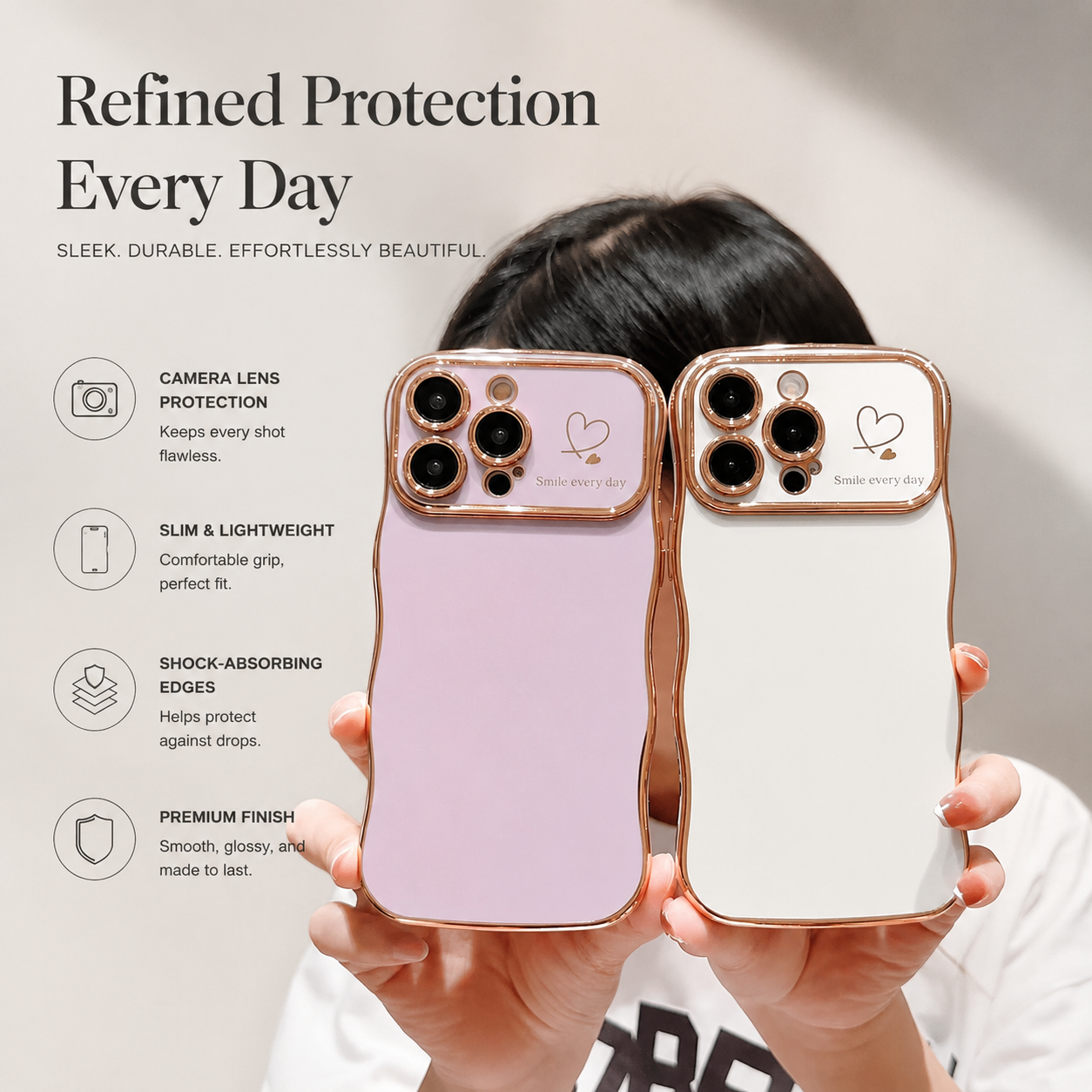 Premium iPhone Case MagSafe Compatible Transparent Wave Heart Cover Shockproof Camera Lens Protection Ultra Thin Design