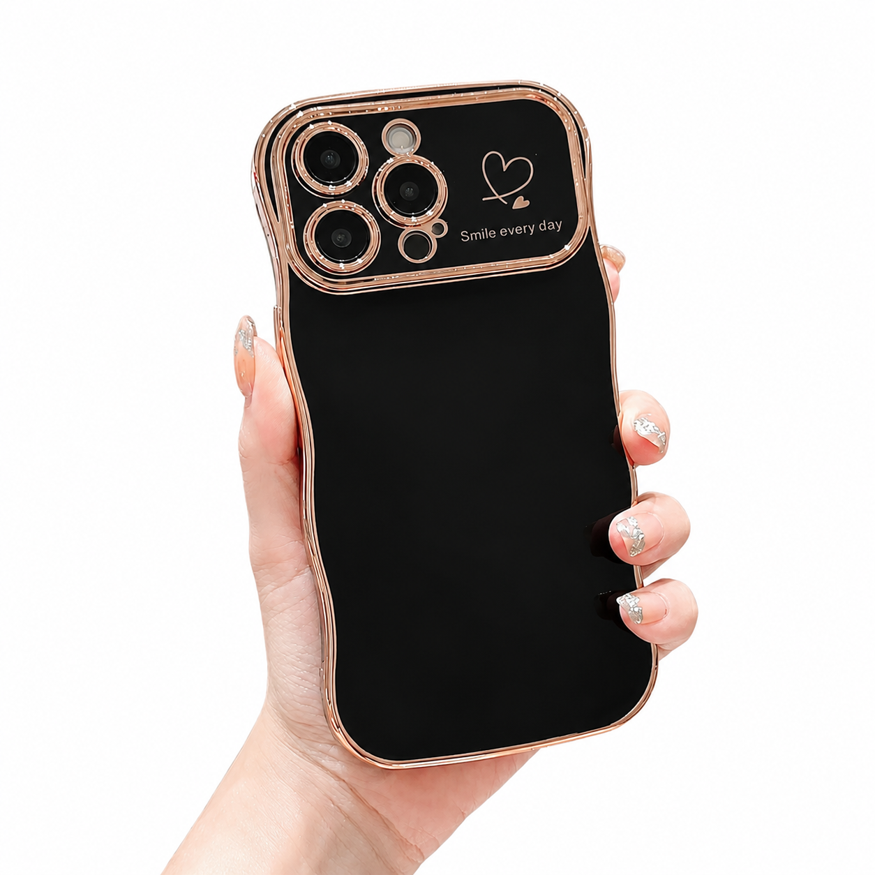 Premium iPhone Case MagSafe Compatible Transparent Wave Heart Cover Shockproof Camera Lens Protection Ultra Thin Design
