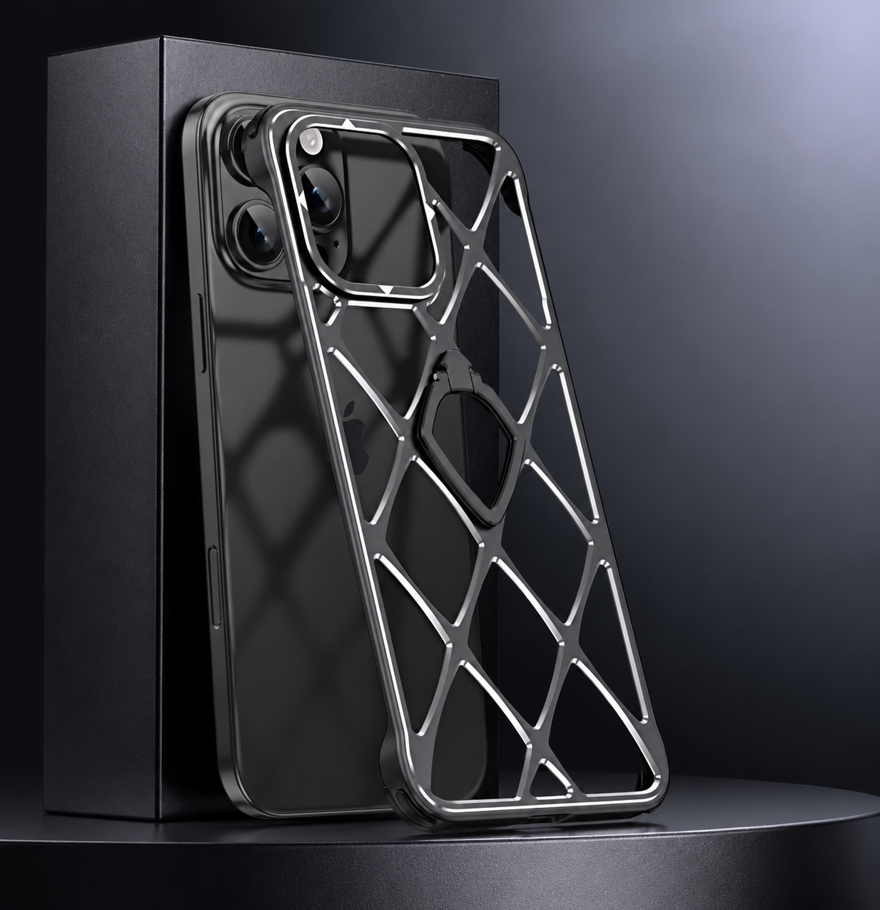 Premium iPhone Case MagSafe Compatible Ultra Light Metal Frame Cover Cooling Back Shockproof Stand Design