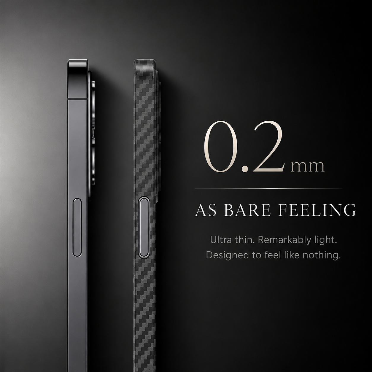 Premium iPhone Case MagSafe Compatible Ultra Thin 0.2mm Carbon Fiber Matte Cover Lightweight Slim Design