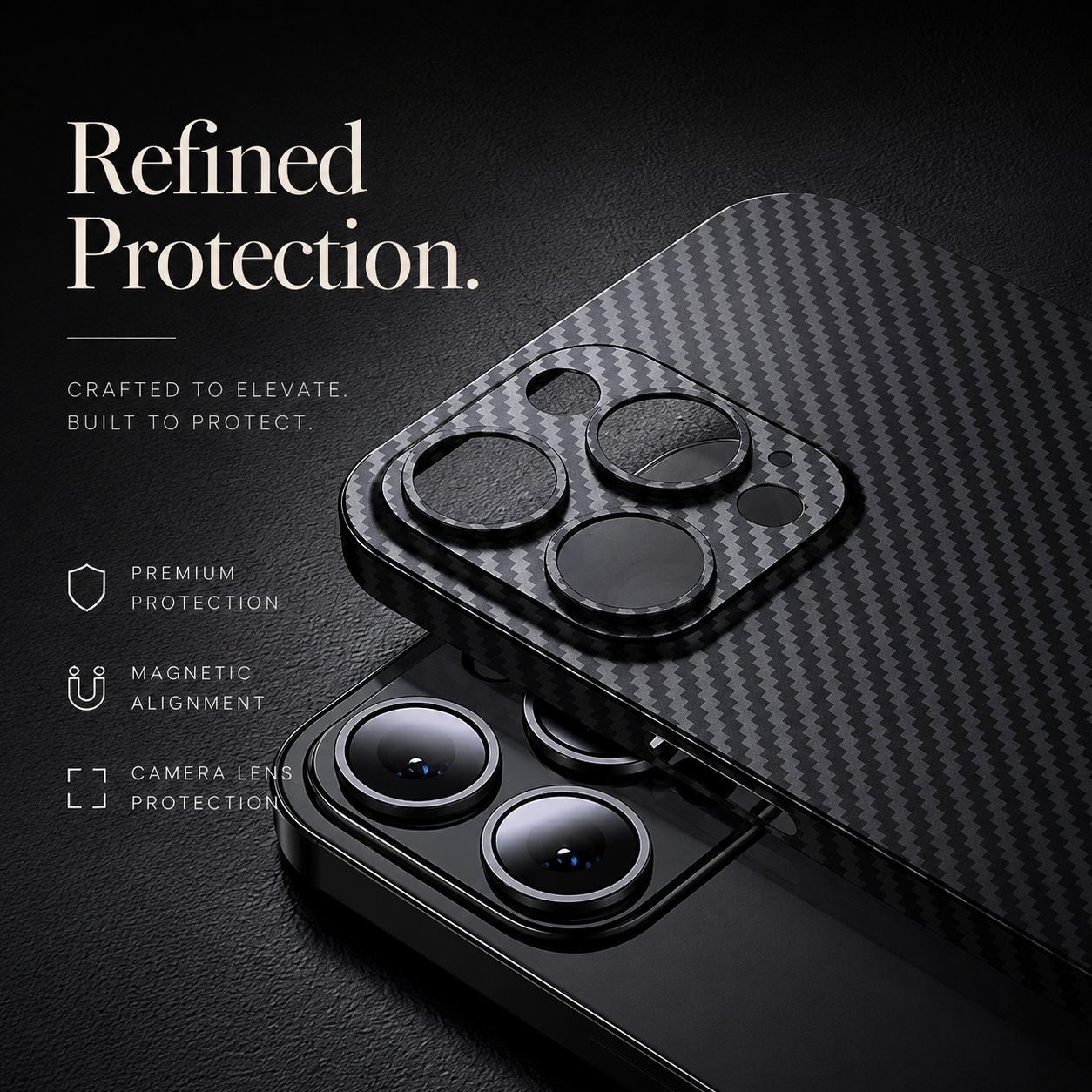 Premium iPhone Case MagSafe Compatible Ultra Thin 0.2mm Carbon Fiber Matte Cover Lightweight Slim Design