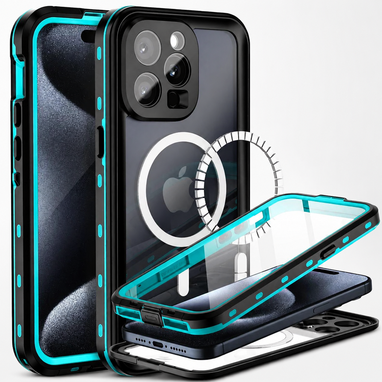Premium iPhone Case MagSafe Compatible Waterproof IP68 Cover 360° Full Body Shockproof Protection