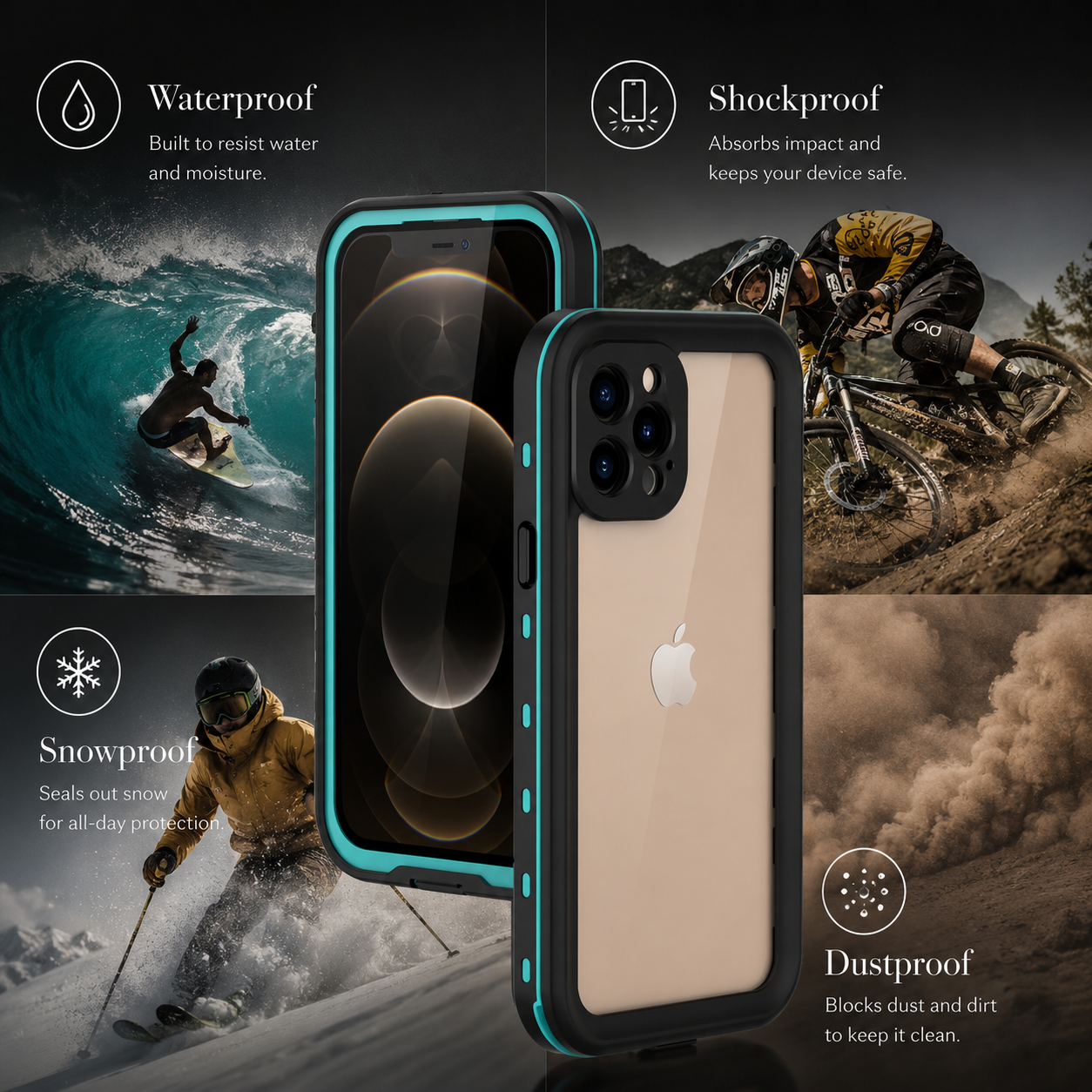 Premium iPhone Case MagSafe Compatible Waterproof IP68 Cover Full Body Protection