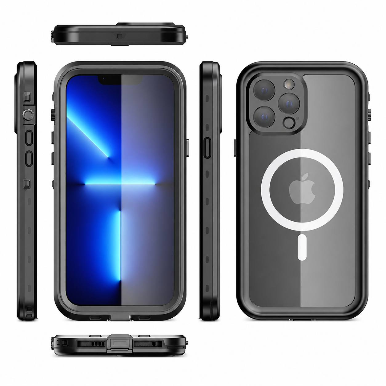 Premium iPhone Case MagSafe Compatible Waterproof IP68 Cover Full Body Protection