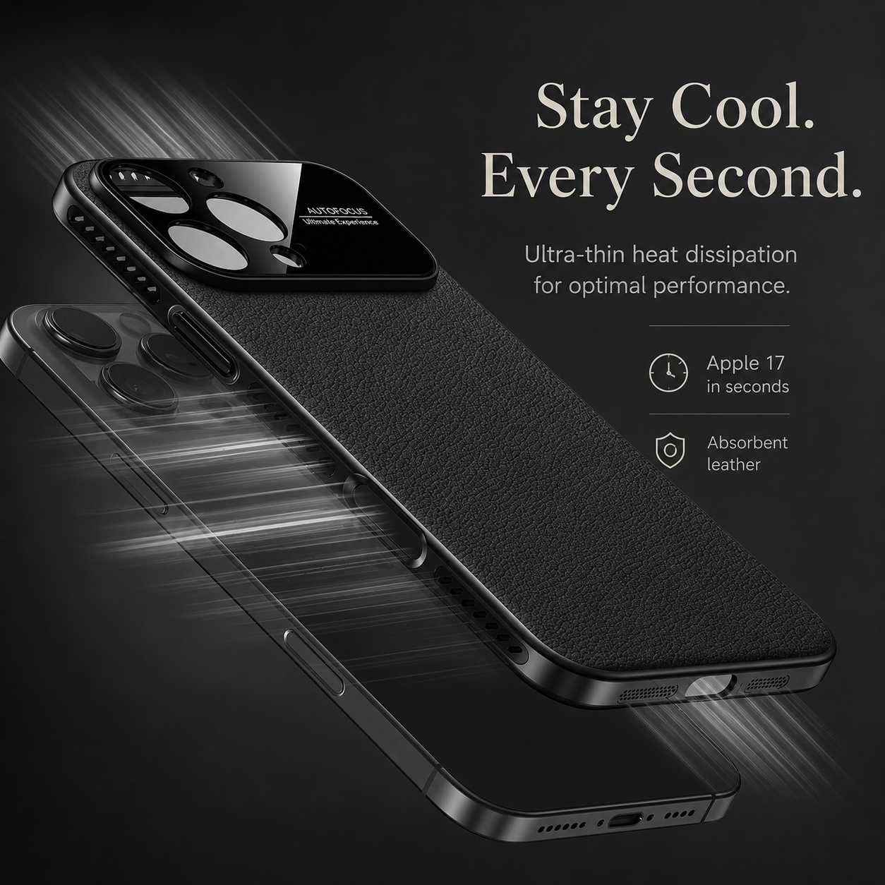 Premium iPhone Case MagSafe Magnetic Leather Border Cover Heat Dissipation Shockproof Anti Fingerprint Protective Case