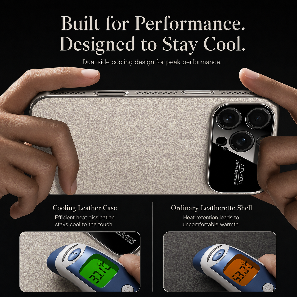 Premium iPhone Case MagSafe Magnetic Leather Border Cover Heat Dissipation Shockproof Anti Fingerprint Protective Case
