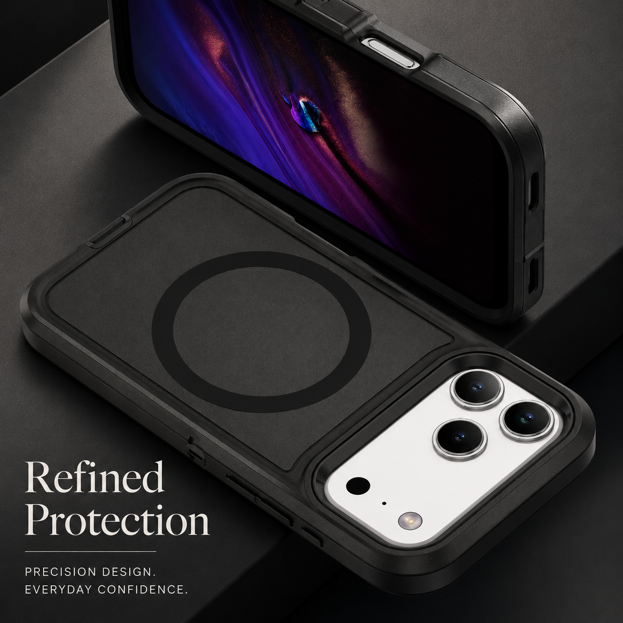 Premium iPhone Case MagSafe Rugged Armor Cover Shockproof PC TPU Defender Anti Slip Impact Resistant Durable Protective Full Coverage