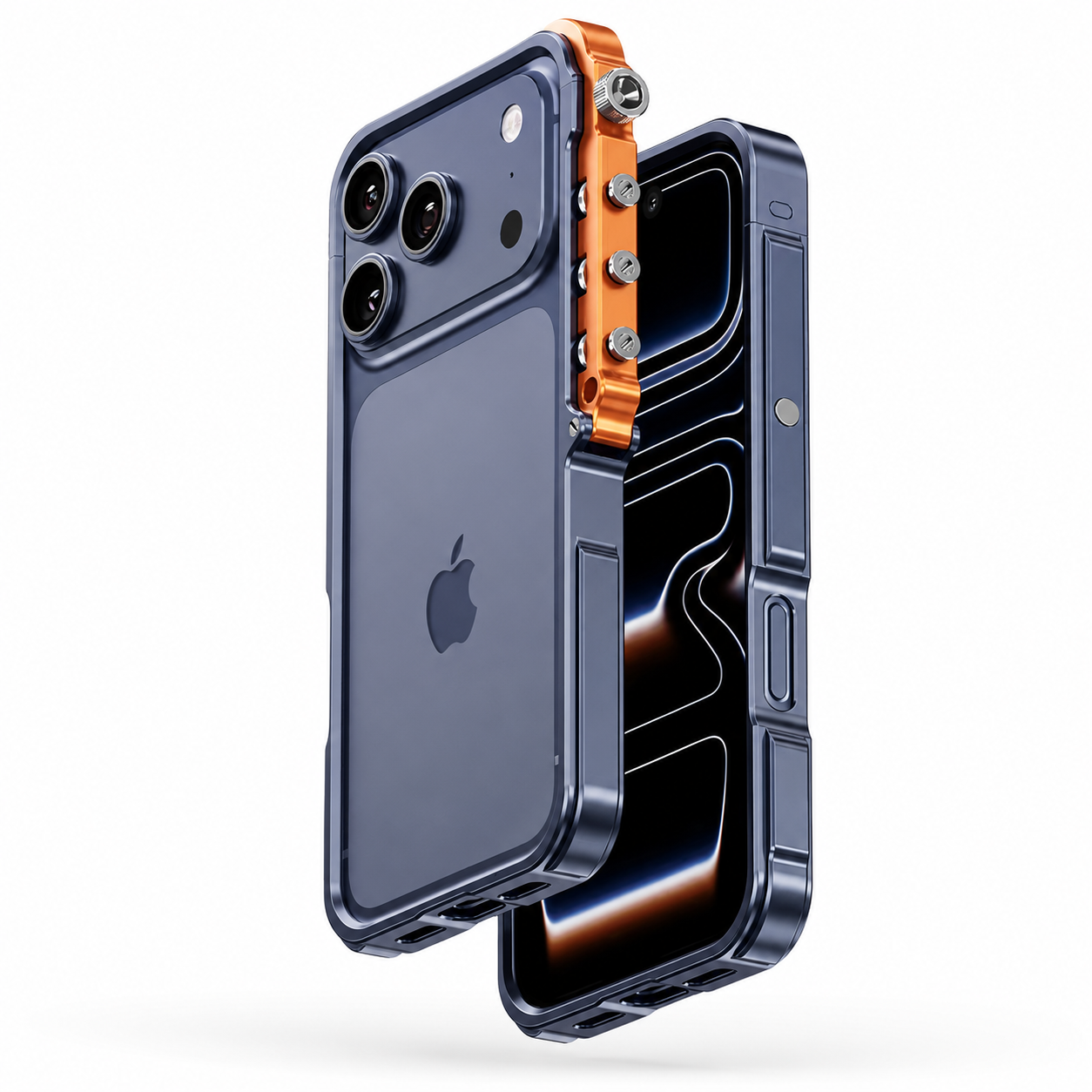 Premium iPhone Case Magnetic Aluminum Alloy Cyberpunk Bumper Shockproof Heat Dissipation Non Slip Lightweight Protective Frame