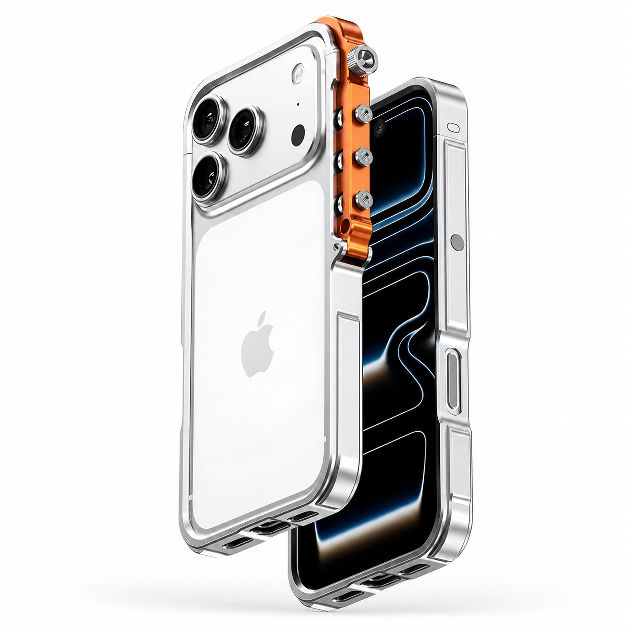 Premium iPhone Case Magnetic Aluminum Alloy Cyberpunk Bumper Shockproof Heat Dissipation Non Slip Lightweight Protective Frame