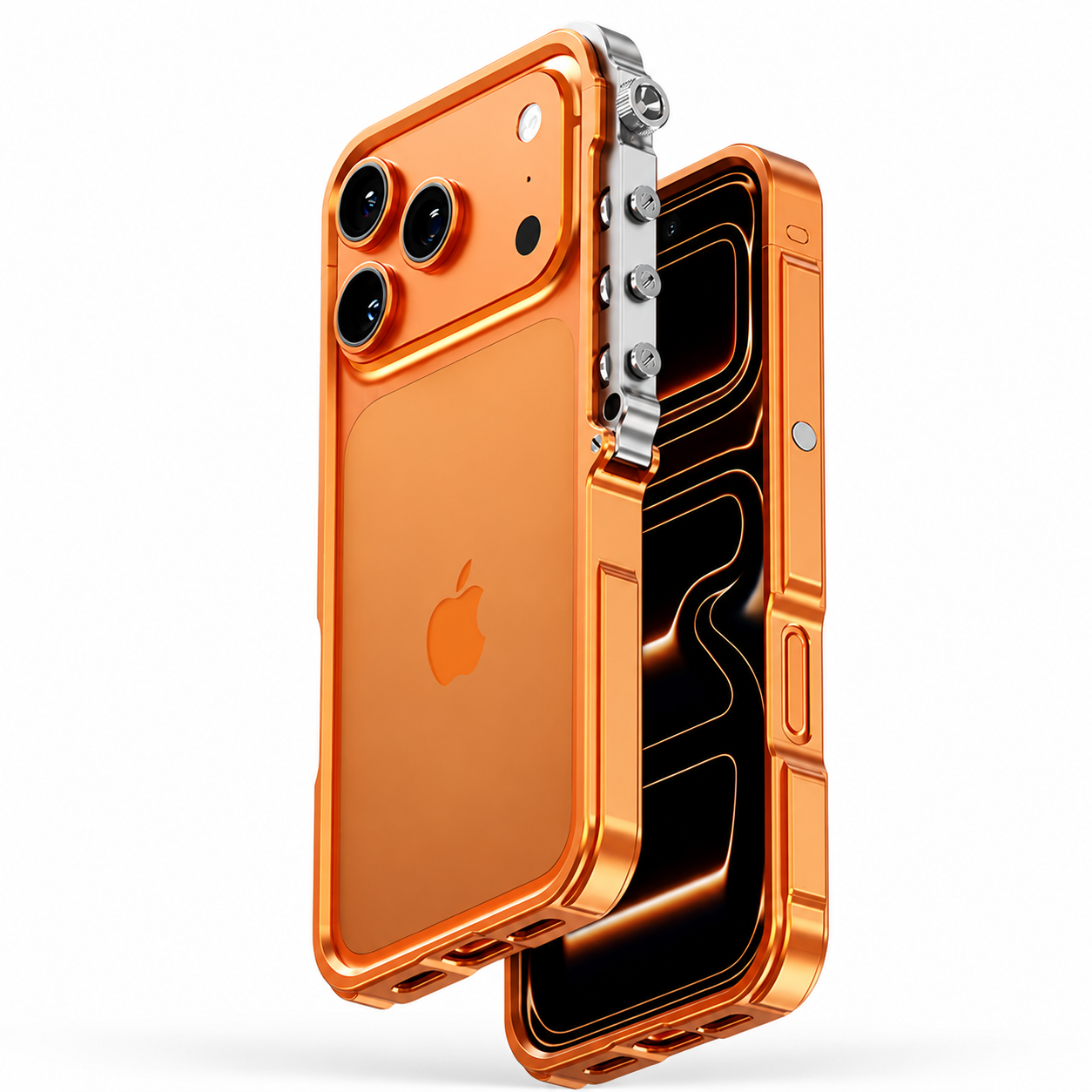 Premium iPhone Case Magnetic Aluminum Alloy Cyberpunk Bumper Shockproof Heat Dissipation Non Slip Lightweight Protective Frame