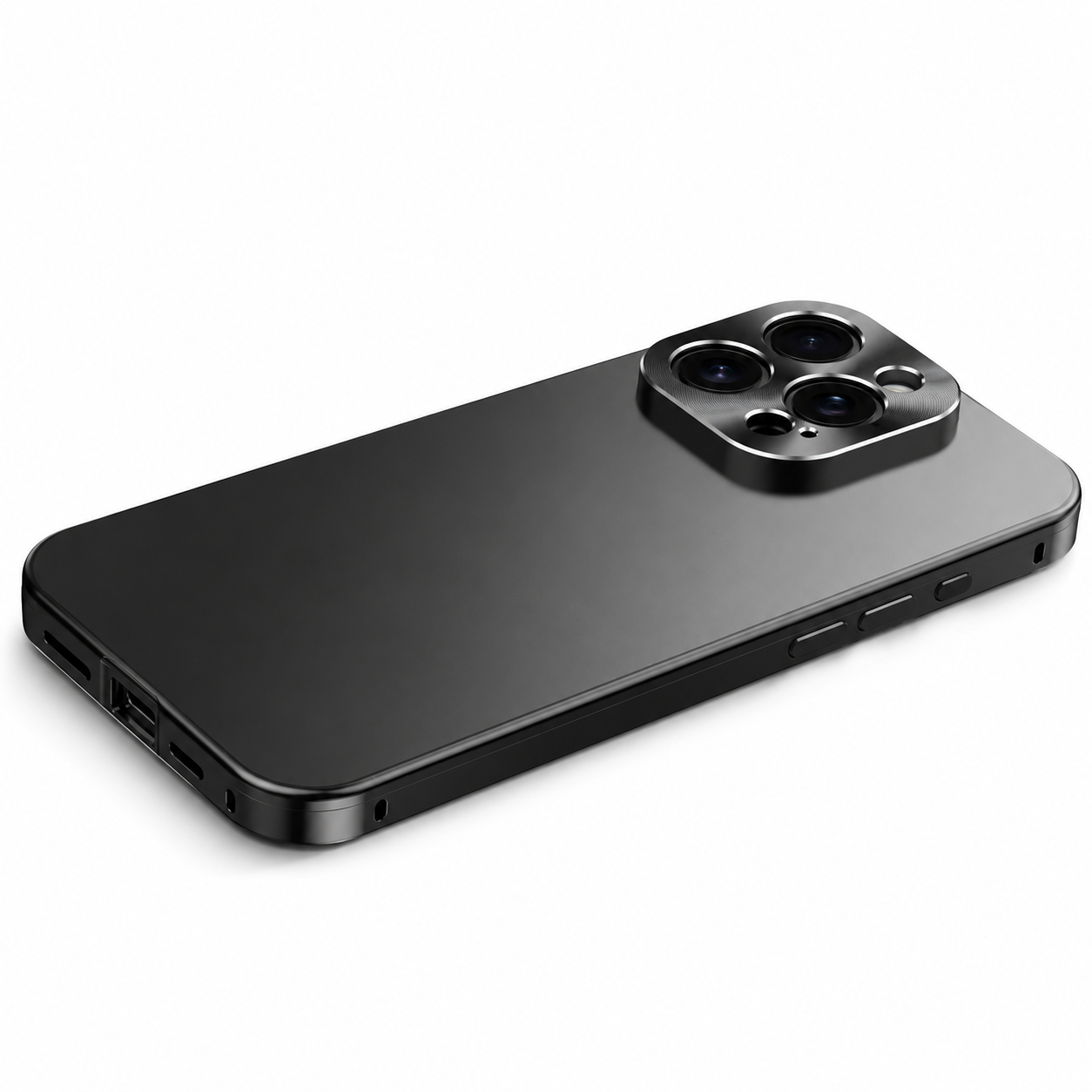Premium iPhone Case Magnetic Aluminum Frame Shockproof Protective Cover Full Camera Lens Protection Slim Metal Design Wireless Charging Compatible