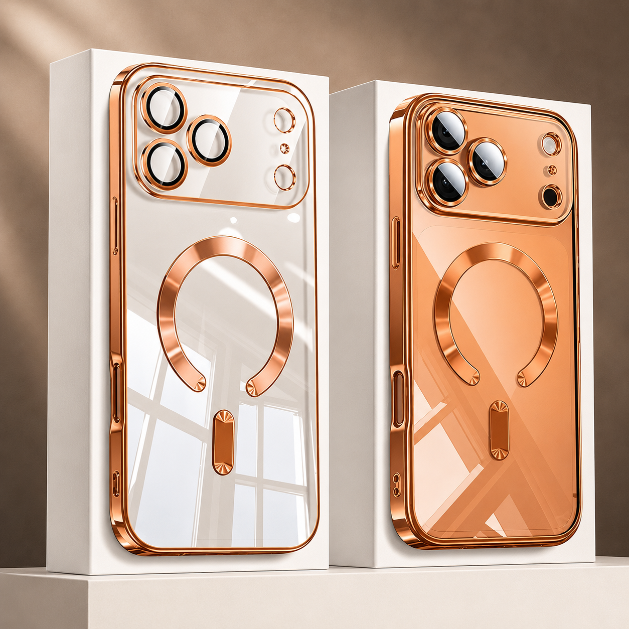 Premium iPhone Case Magnetic Clear Cover MagSafe Compatible Wireless Charging Soft TPU Shock Absorbing Slim Transparent Plating Full Coverage