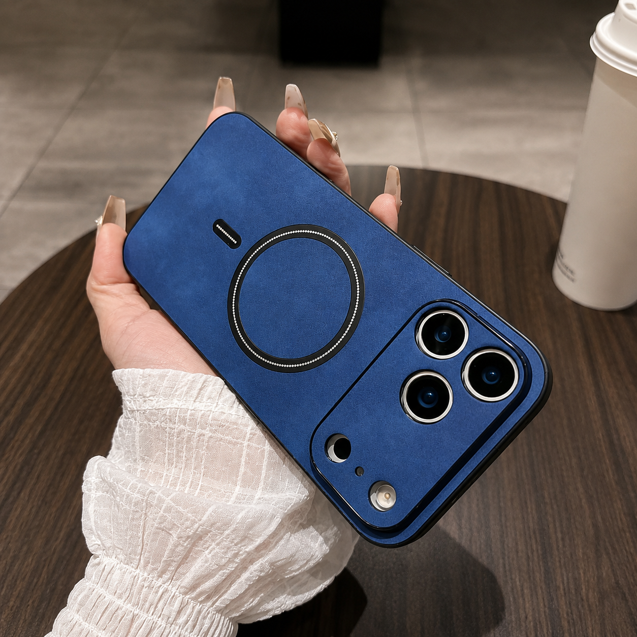 Premium iPhone Case Magnetic Leather Cover MagSafe Compatible Wireless Charging Shockproof Slim Full Coverage