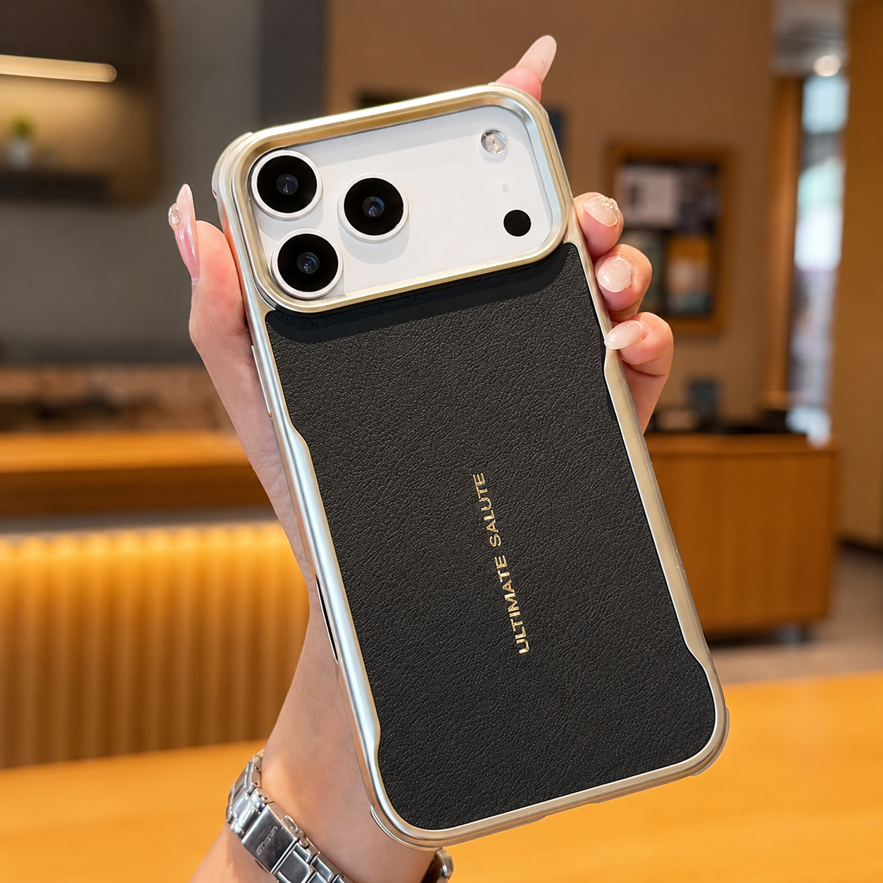 Premium iPhone Case Magnetic PU Leather Cover Metal Frame Shockproof Luxury Protective Case