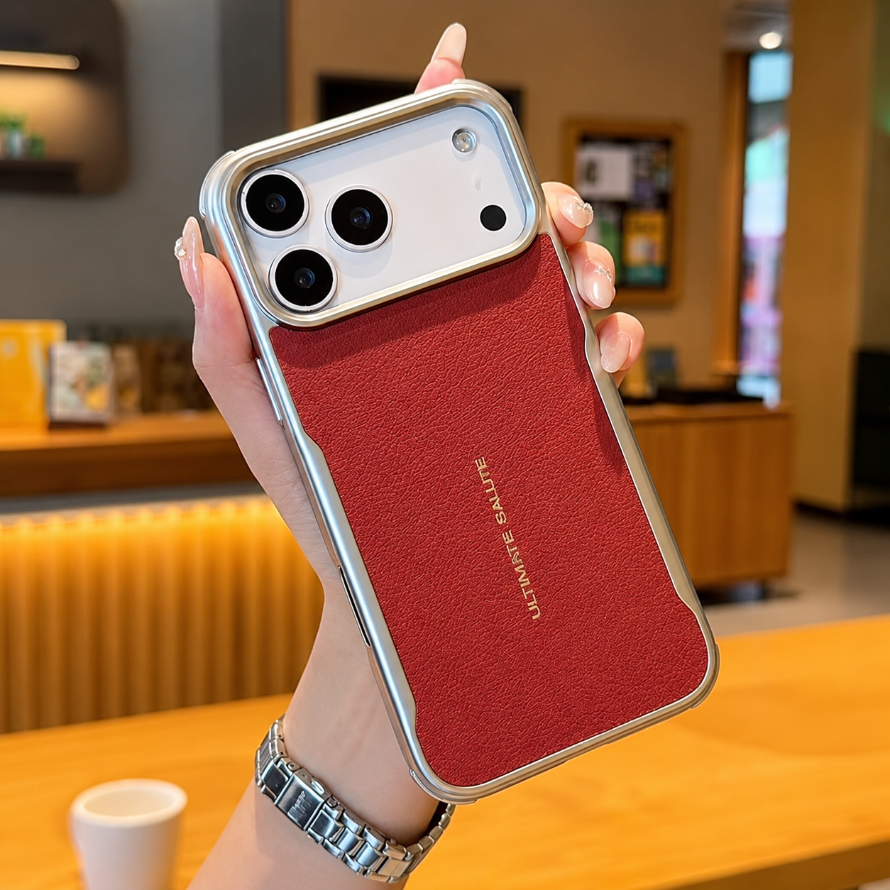 Premium iPhone Case Magnetic PU Leather Cover Metal Frame Shockproof Luxury Protective Case