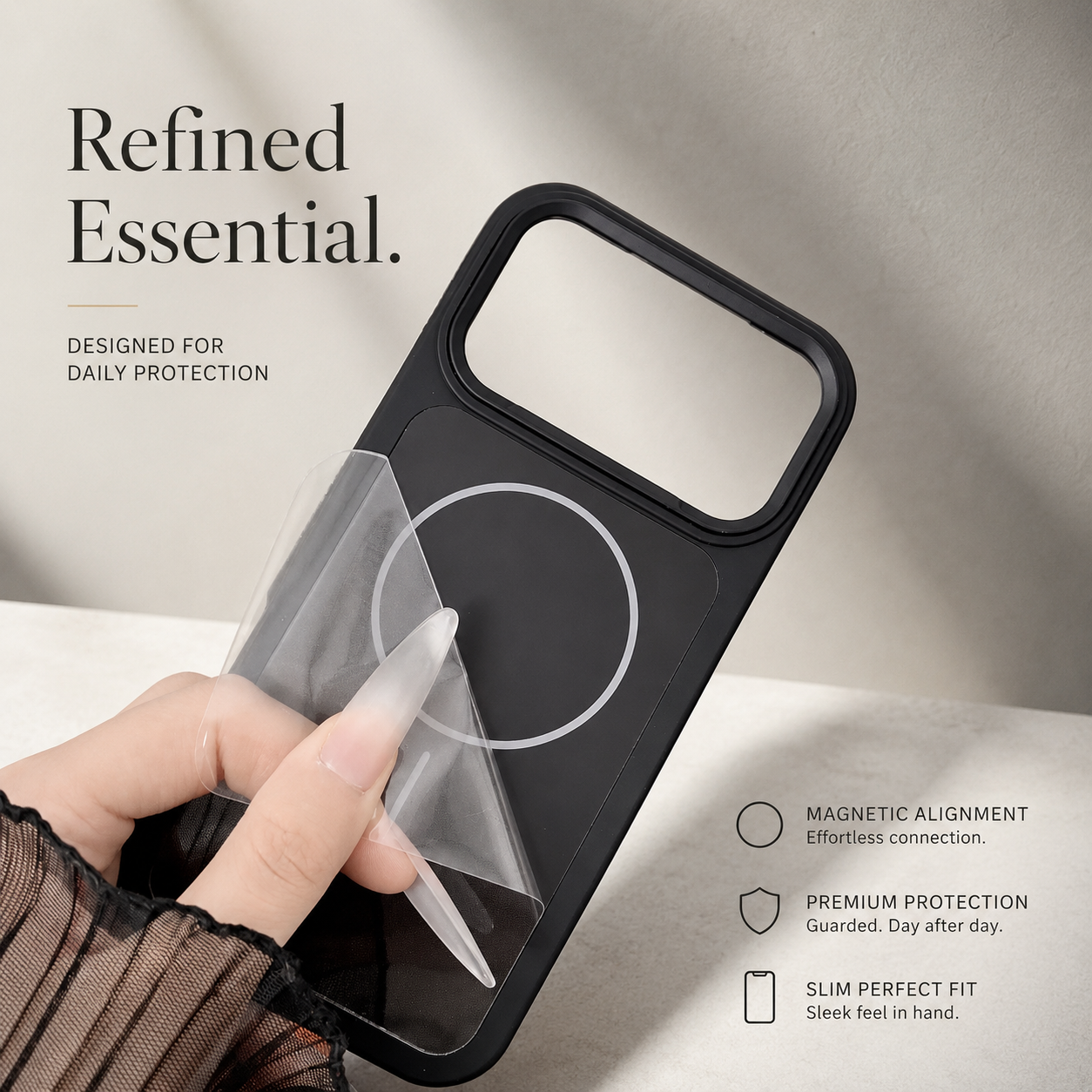 Premium iPhone Case Matte Frosted MagSafe Compatible Magnetic Armor Cover Shockproof PC TPU Protective Case