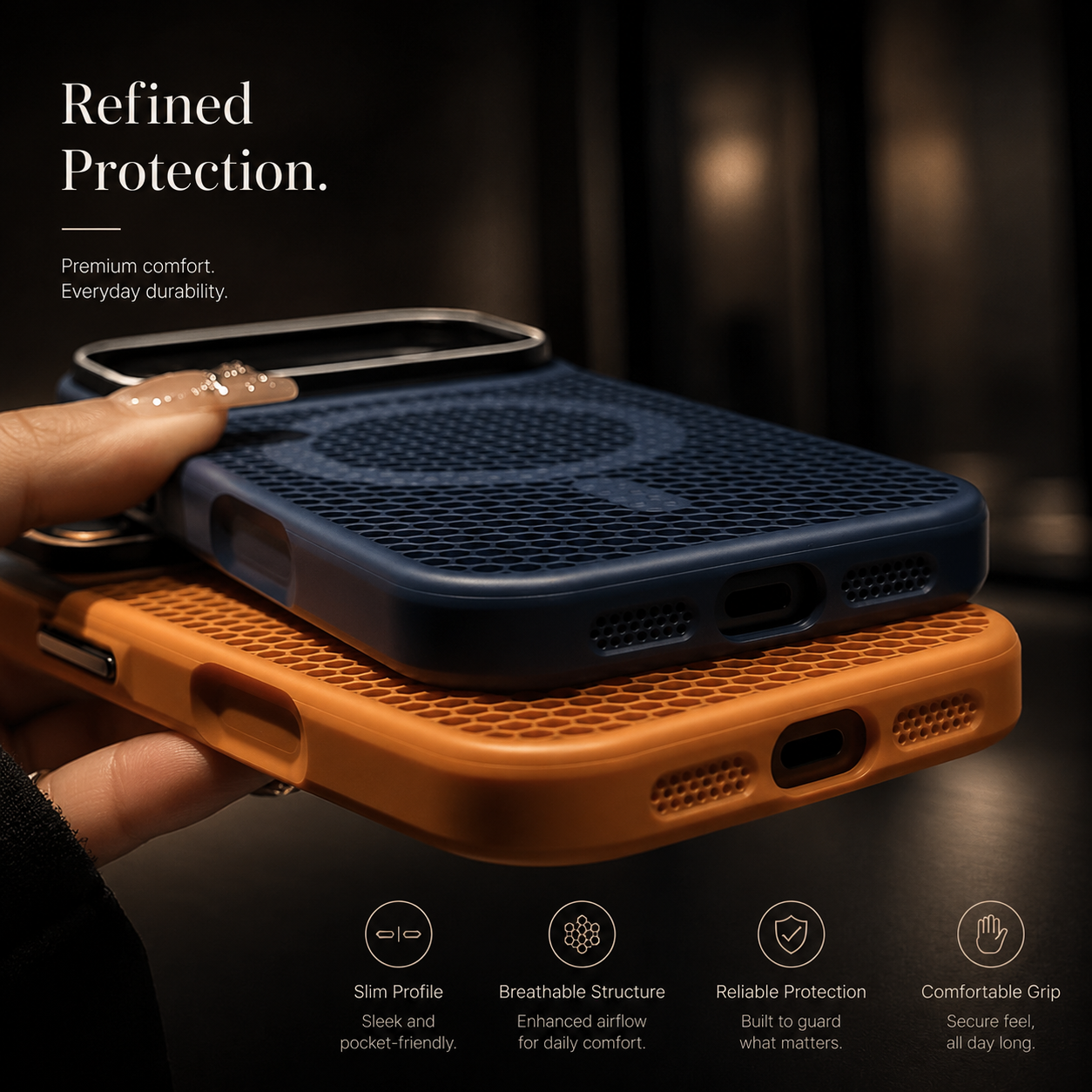 Premium iPhone Case Mesh Cooling Camera Mount Cover MagSafe Compatible Shockproof Protective Case