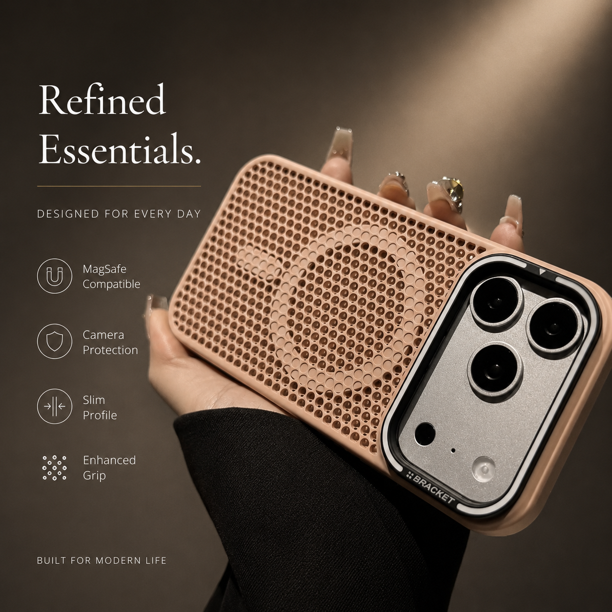 Premium iPhone Case Mesh Cooling Camera Mount Cover MagSafe Compatible Shockproof Protective Case