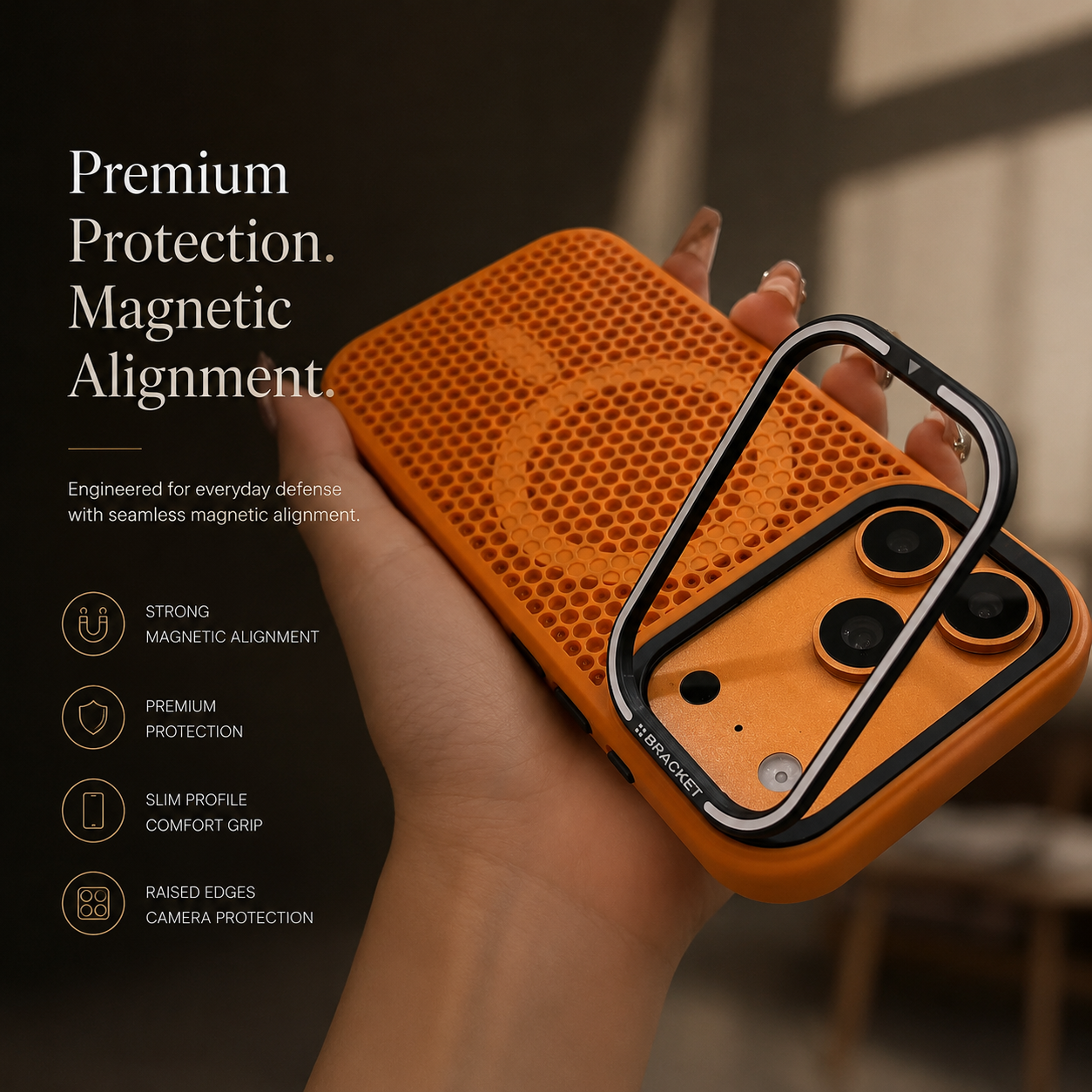 Premium iPhone Case Mesh Cooling Camera Mount Cover MagSafe Compatible Shockproof Protective Case