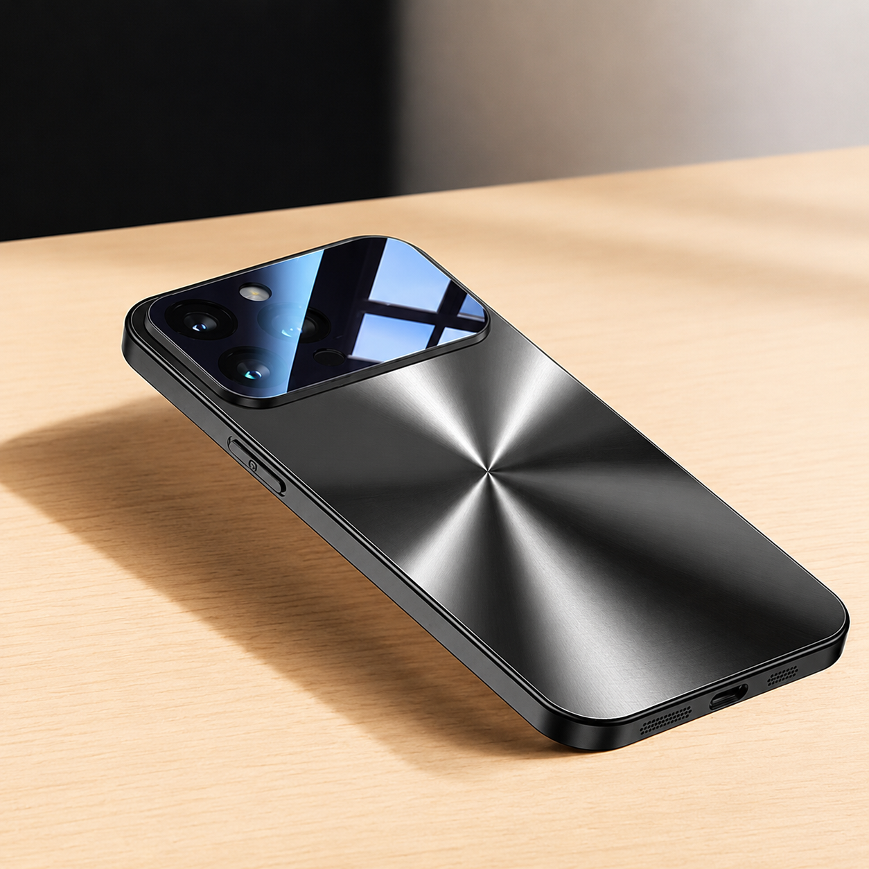 Premium iPhone Case Metal Window Cover Shockproof Silicone Frame Camera Protection Heavy Duty Protective Case