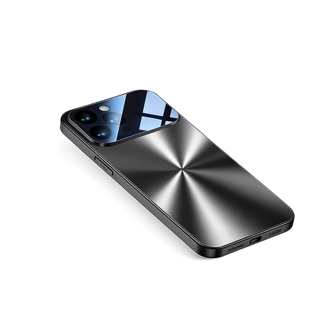 Premium iPhone Case Metal Window Cover Shockproof Silicone Frame Camera Protection Heavy Duty Protective Case
