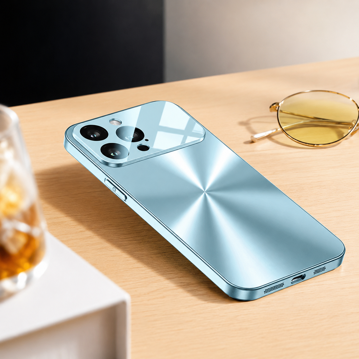 Premium iPhone Case Metal Window Cover Shockproof Silicone Frame Camera Protection Heavy Duty Protective Case