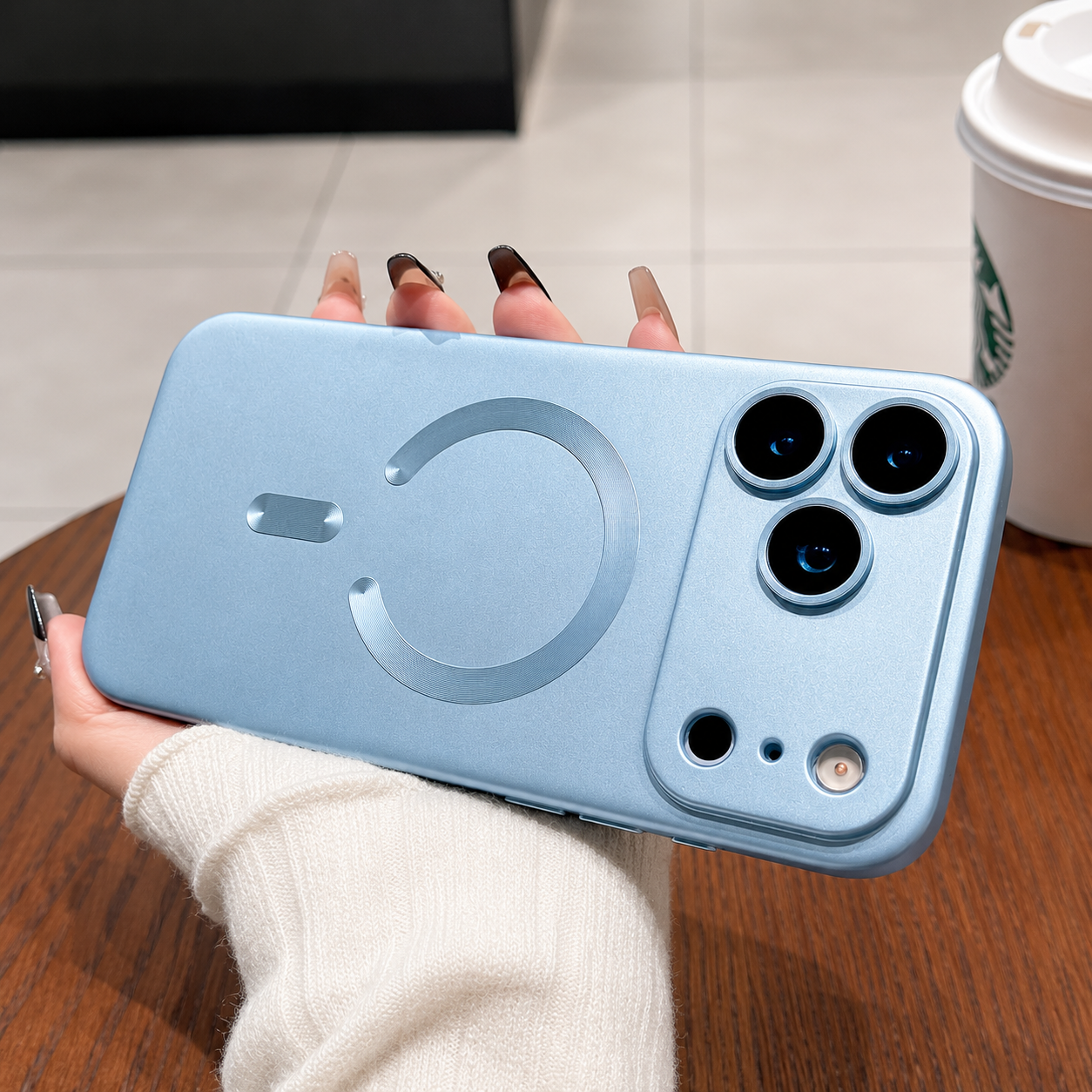 Premium iPhone Case Metallic Paint MagSafe Compatible Magnetic Cover Wireless Charging Lens Protection Protective Case