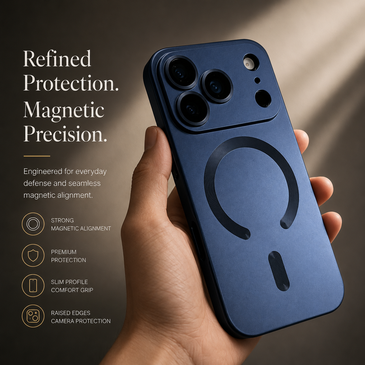 Premium iPhone Case Metallic Paint Magnetic Cover MagSafe Compatible Soft TPU Shockproof Lens Protection Case