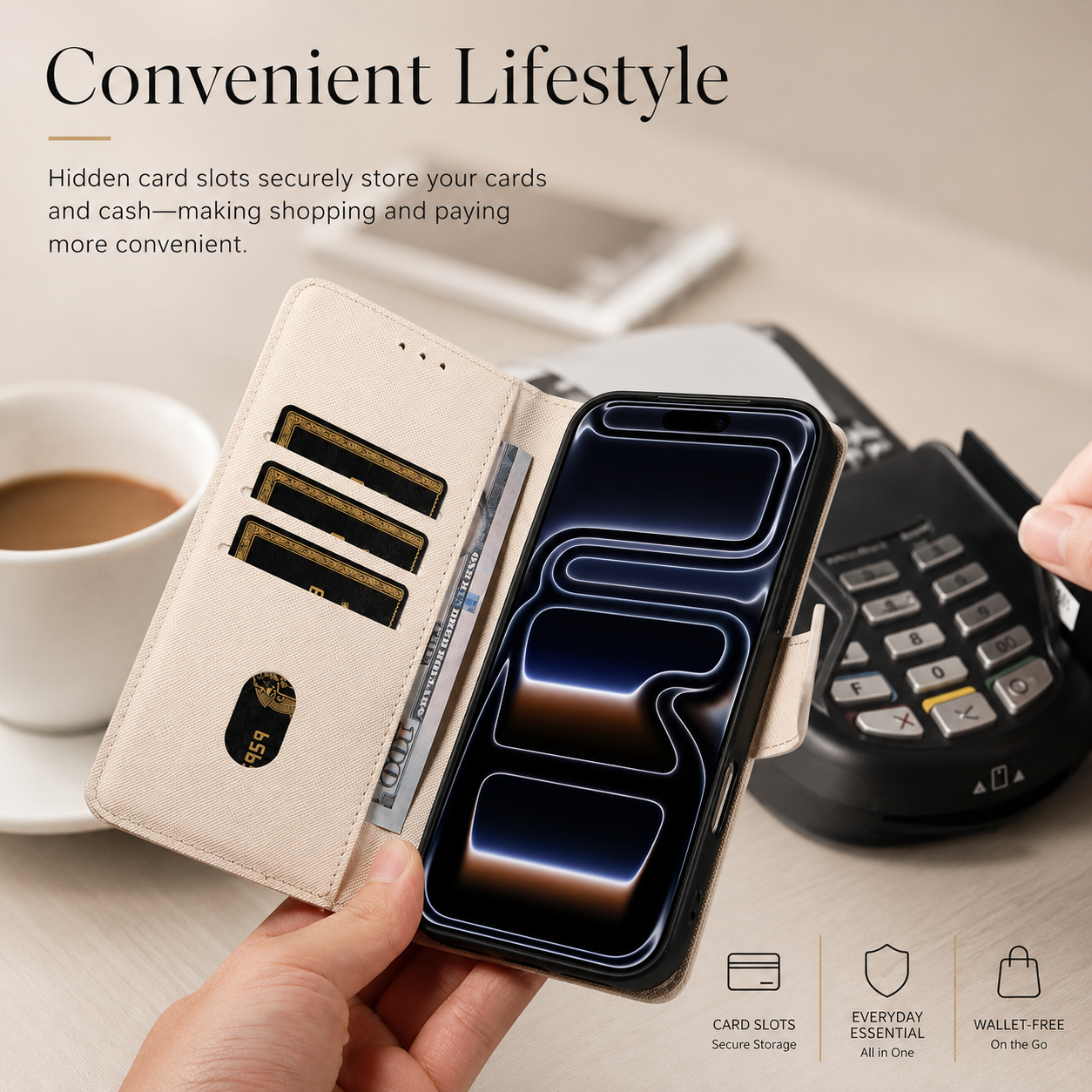 Premium iPhone Case PU Leather Magnetic Wallet Cover Shockproof Protective Fashion Full Coverage Case