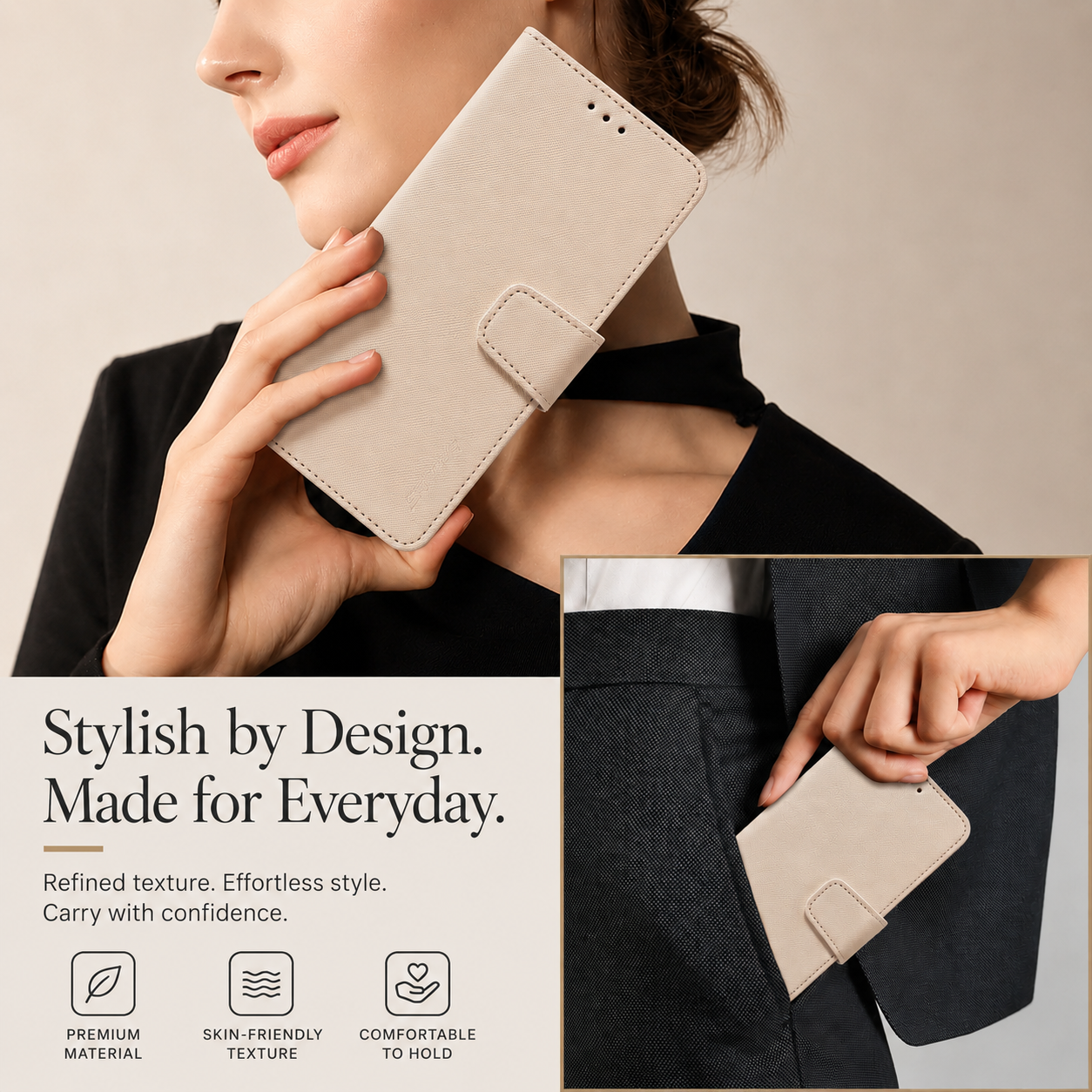 Premium iPhone Case PU Leather Magnetic Wallet Cover Shockproof Protective Fashion Full Coverage Case