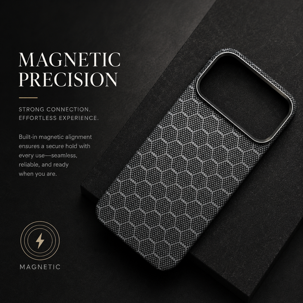 Premium iPhone Case Real Aramid Carbon Fiber Magnetic MagSafe Compatible Lightweight Shockproof Protective Cover