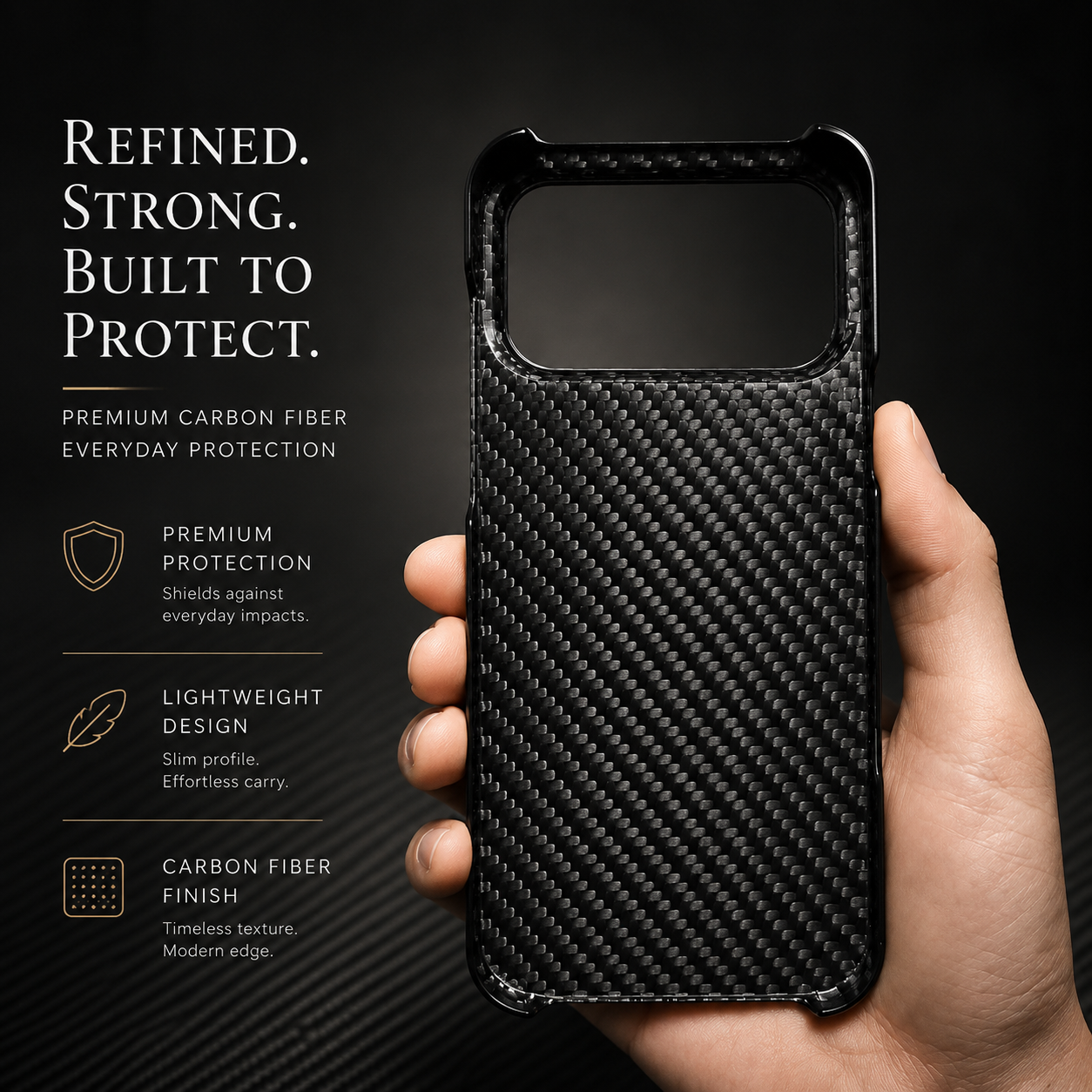 Premium iPhone Case Real Forged Carbon Fiber Lightweight Slim Cover Anti Fingerprint Non Slip Tough Protective Case