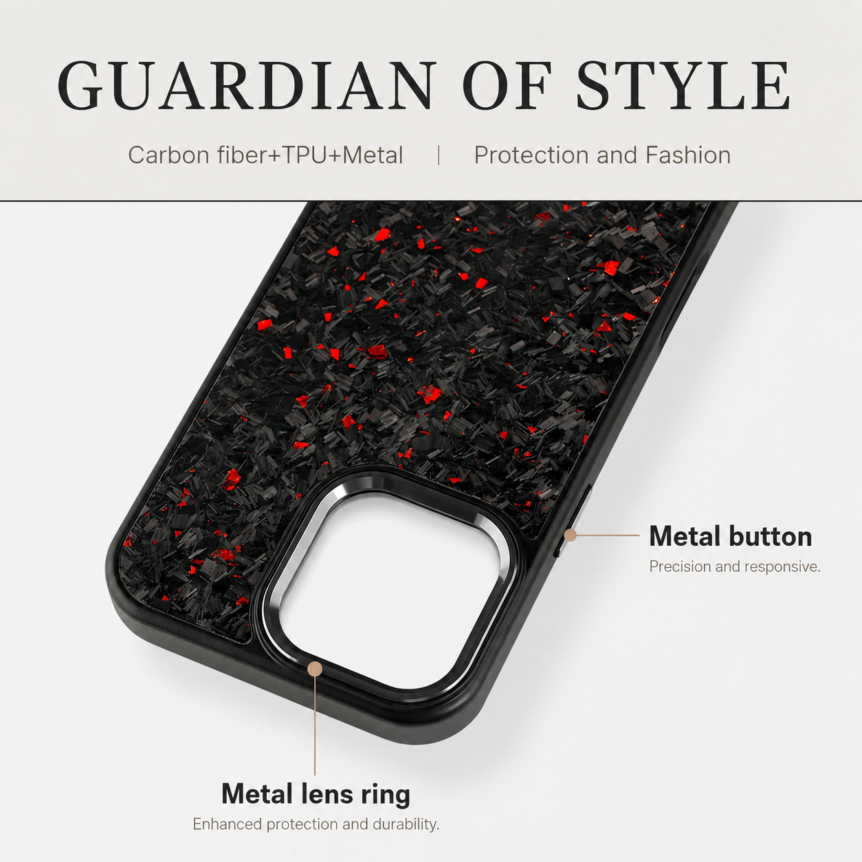 Premium iPhone Case Real Forged Carbon Fiber MagSafe Cover Metal Lens Protection Shockproof Dual Layer Lightweight Full Coverage Protective Case