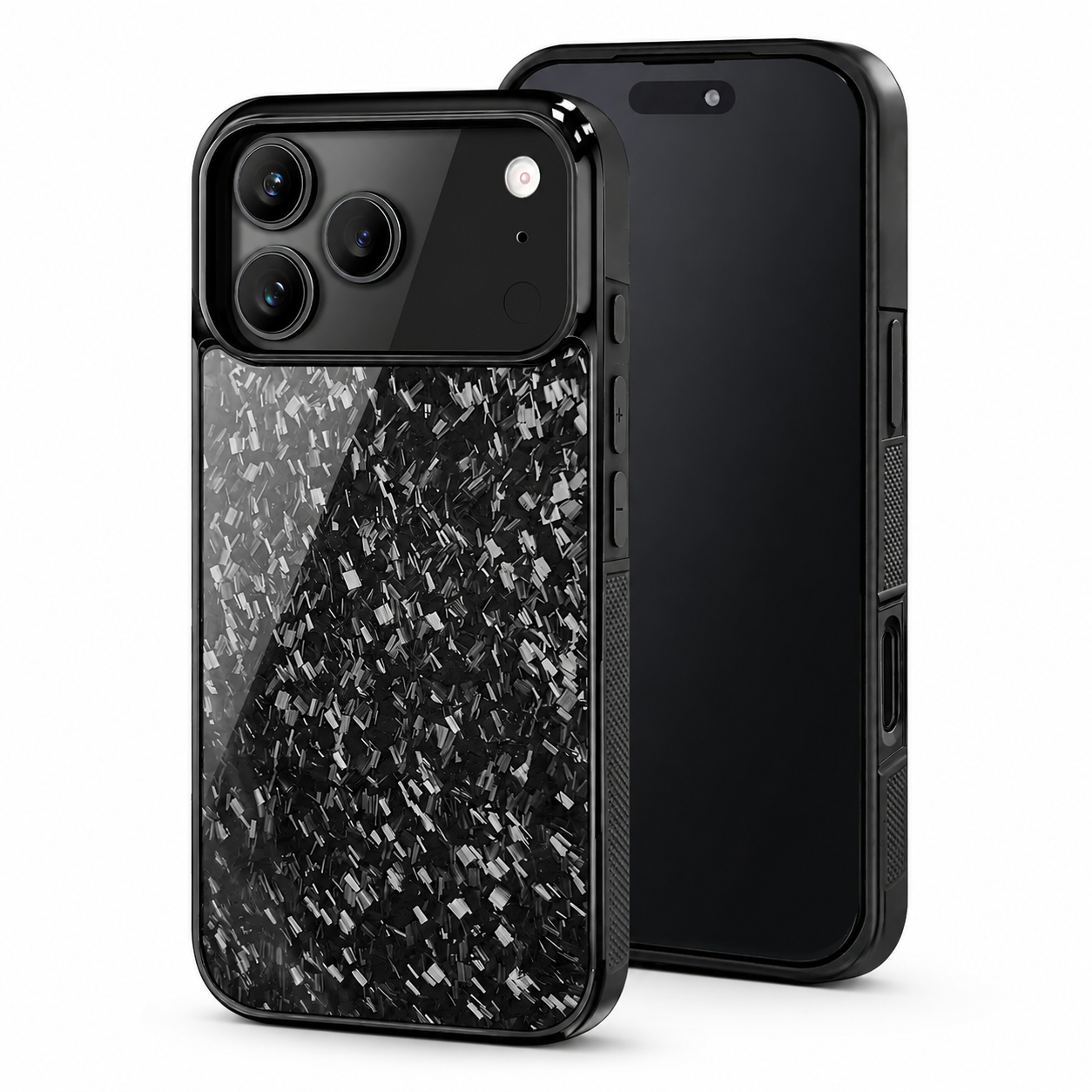 Premium iPhone Case Real Forged Carbon Fiber MagSafe Cover Shockproof TPU Hybrid Non Slip Full Coverage Protective Case