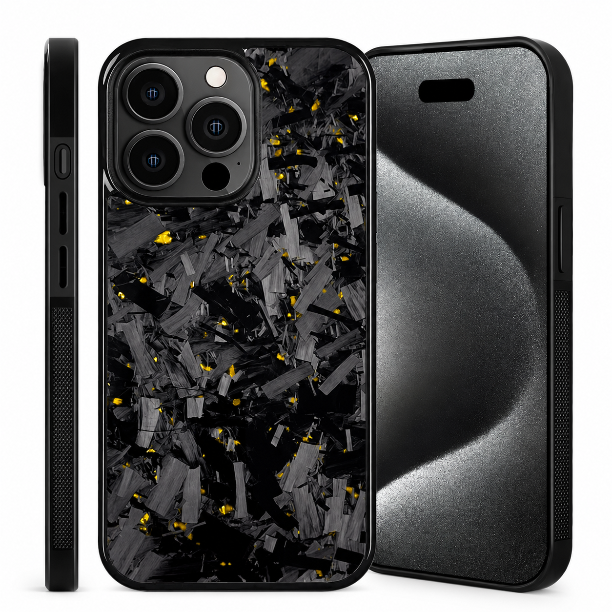Premium iPhone Case Real Glossy Forged Carbon Fiber MagSafe Cover Textured TPU Hybrid Shockproof Lightweight Full Coverage Protective Case