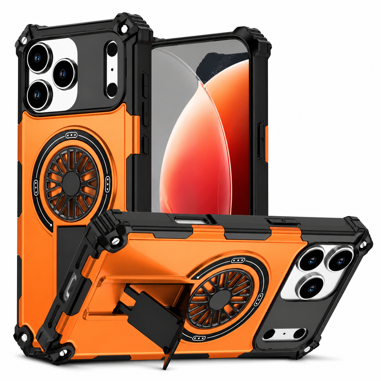 Premium iPhone Case Rugged Armor MagSafe Compatible Shockproof Protective Cover Magnetic Bracket Wireless Charging Full Coverage