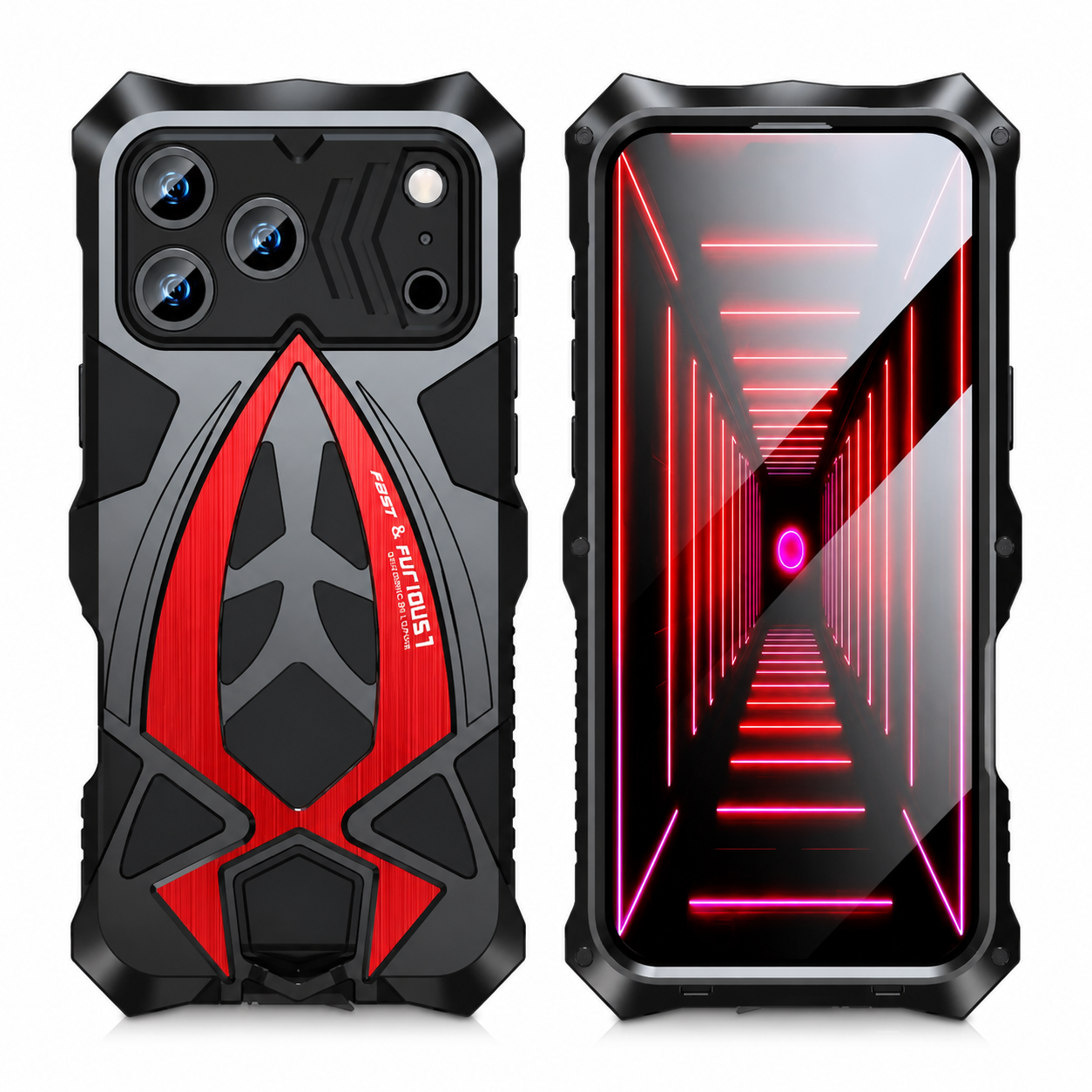 Premium iPhone Case Rugged Metal Frame Armor Cover Shockproof Impact Resistant Anti Scratch Dustproof Full Edge Protection