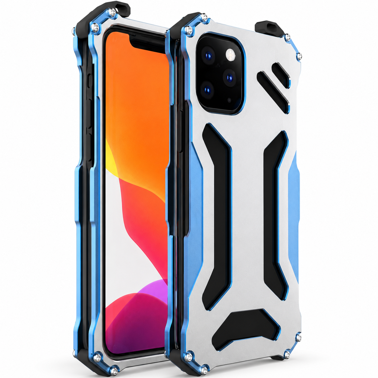 Premium iPhone Case Slim Aluminum Metal Shockproof Cover Anti Scratch Hard Back Non Slip Heavy Duty Protective Case