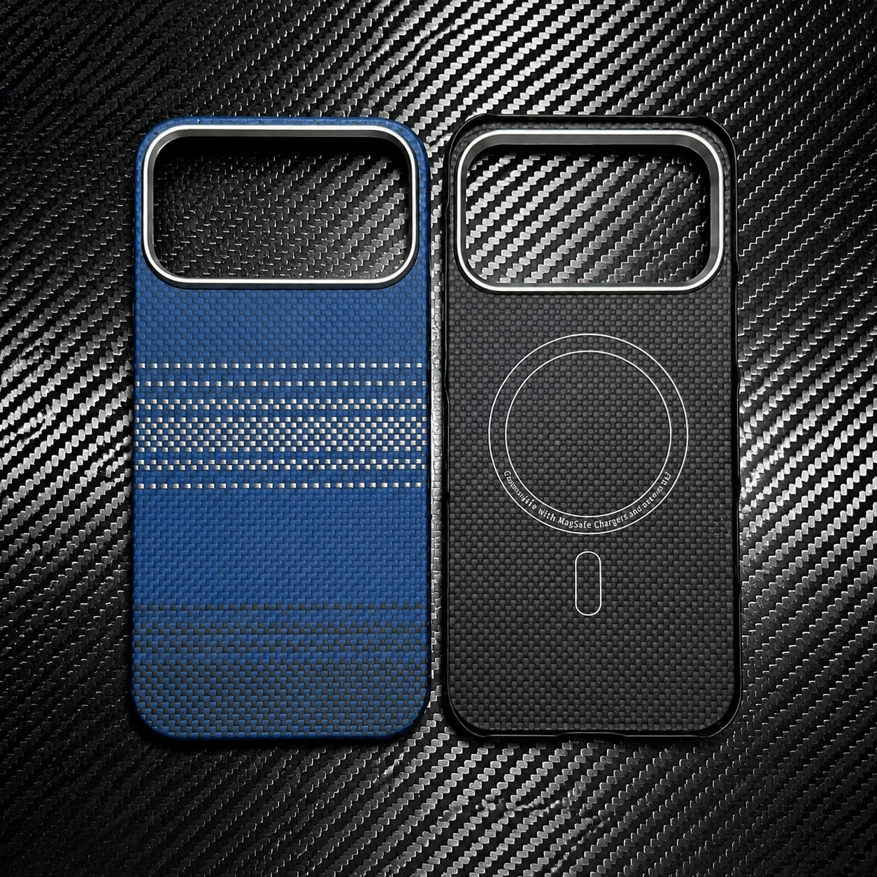 Premium iPhone Case Thin Aramid Fiber MagSafe Cover Ultra Lightweight Carbon Texture Half Wrapped Protective Case