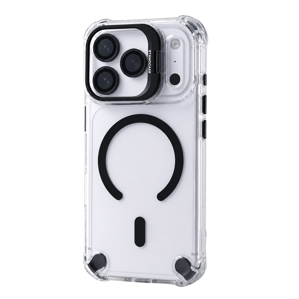 Premium iPhone Case Transparent Magnetic Shockproof Cover Glass Lens Protector Stand Holder Full Coverage Protective Case