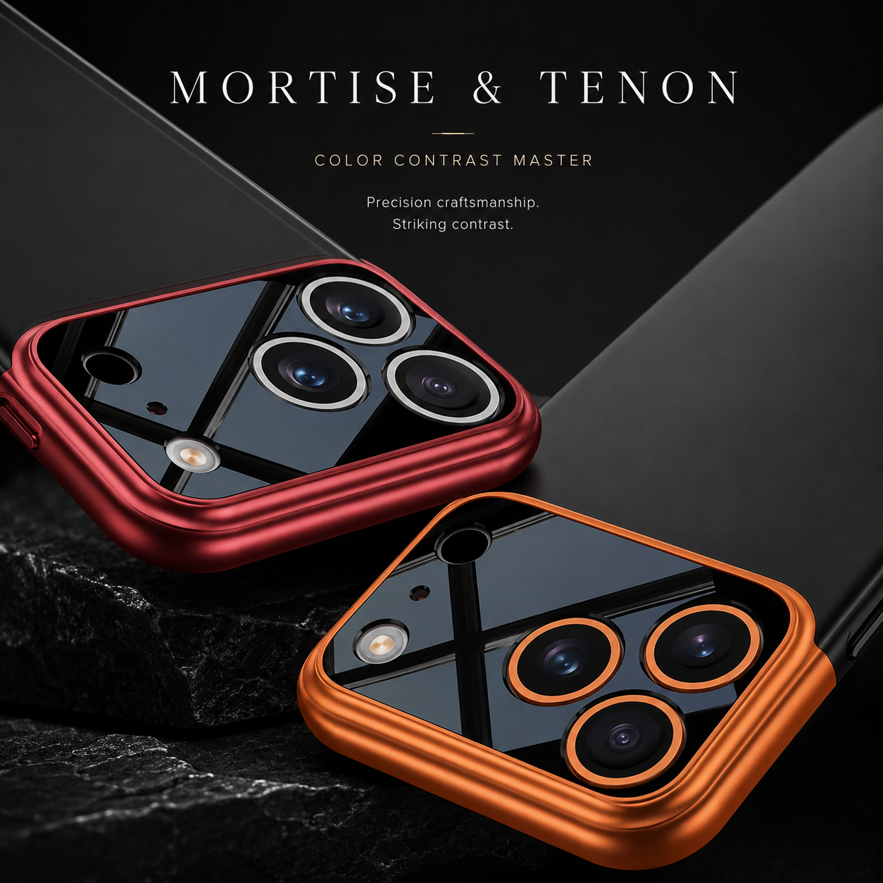 Premium iPhone Case Two Tone Spliced Hard Cover Slim Camera Protection Anti Scratch Protective Case