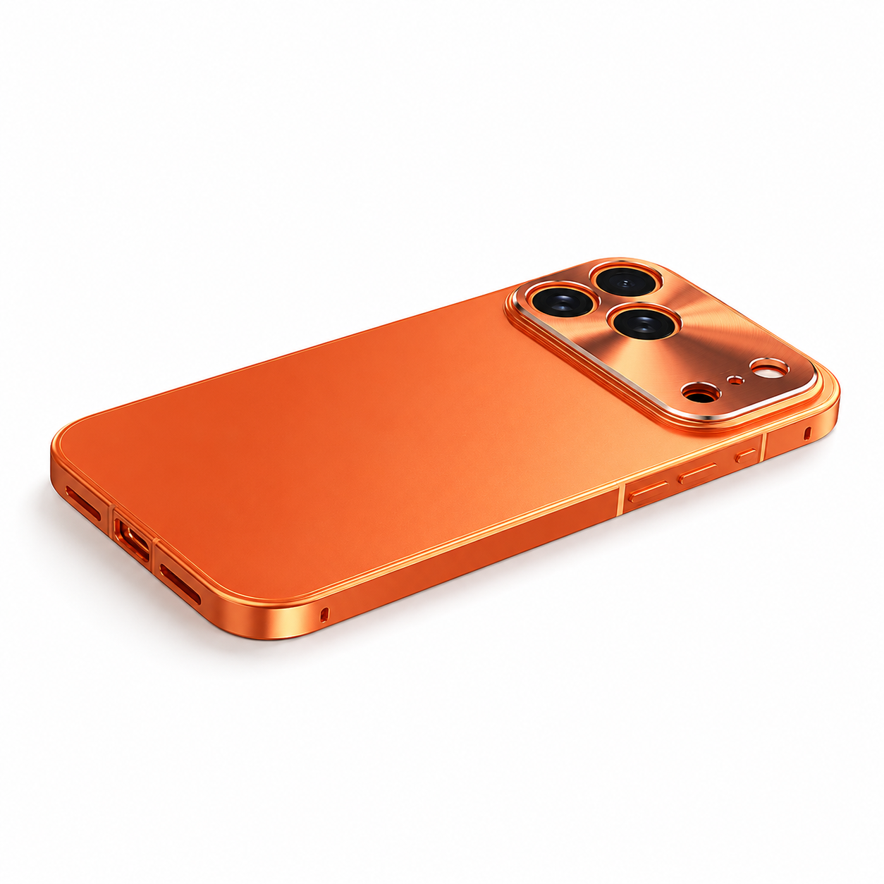 Premium iPhone Case Ultra Thin Aluminum Alloy Frame Cover Frosted Matte Backplate Shockproof Camera Lens Protection