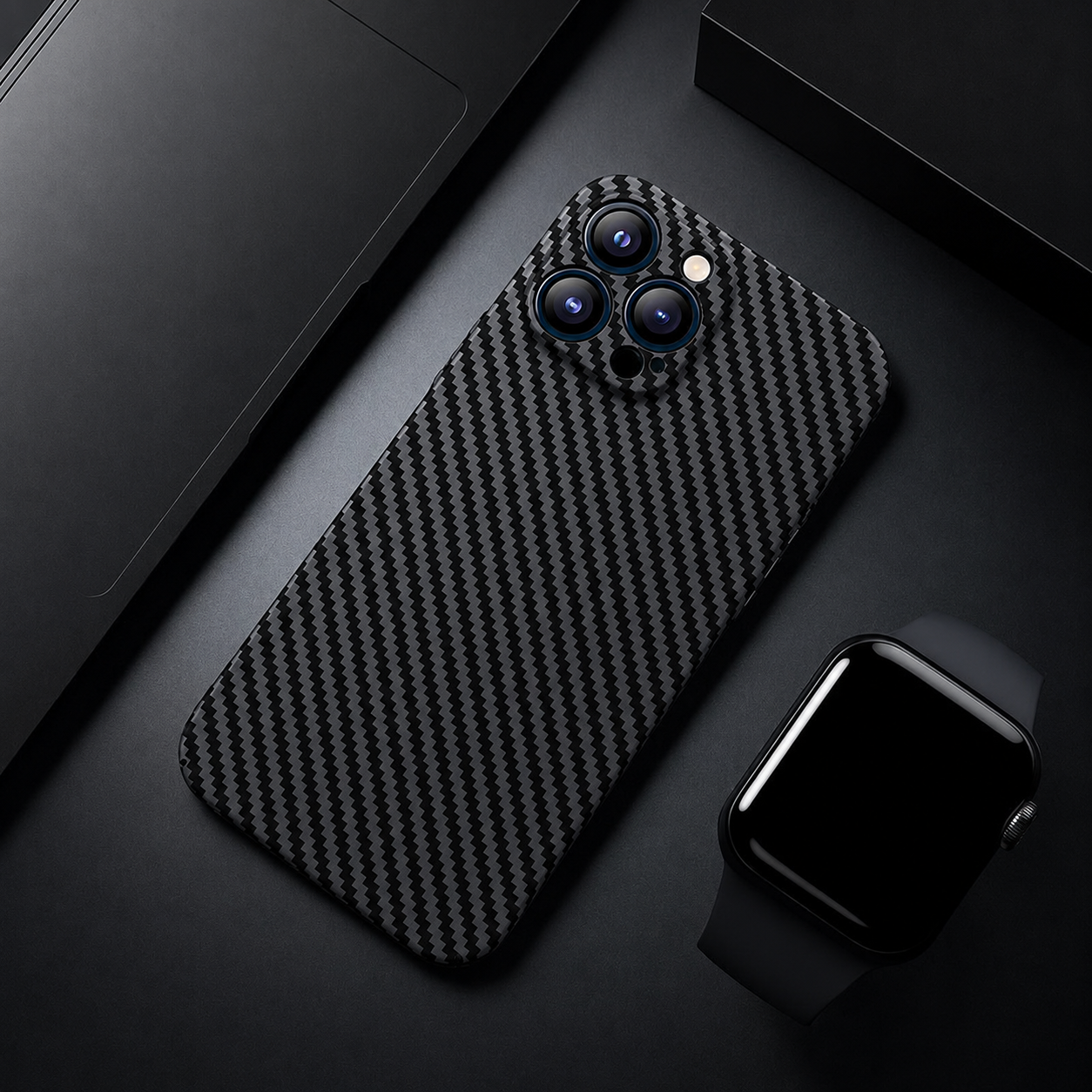 Premium iPhone Case Ultra Thin Carbon Fiber Matte Cover 0.2mm Lightweight Scratch Resistant Design