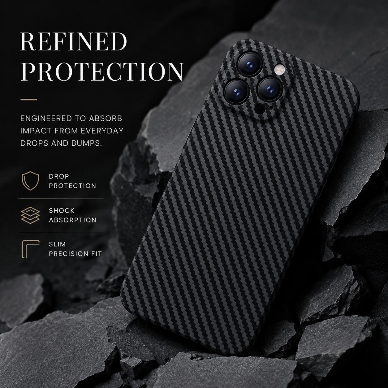Premium iPhone Case Ultra Thin Carbon Fiber Matte Cover 0.2mm Lightweight Scratch Resistant Design