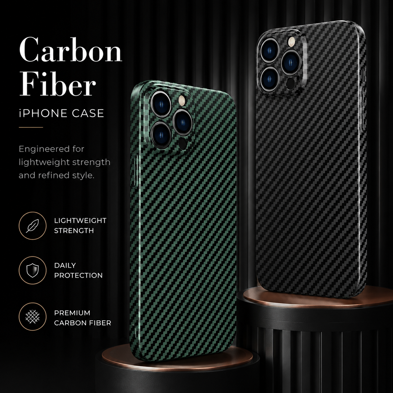 Premium iPhone Case Ultra Thin Carbon Fiber Matte Cover 0.2mm Lightweight Scratch Resistant Design