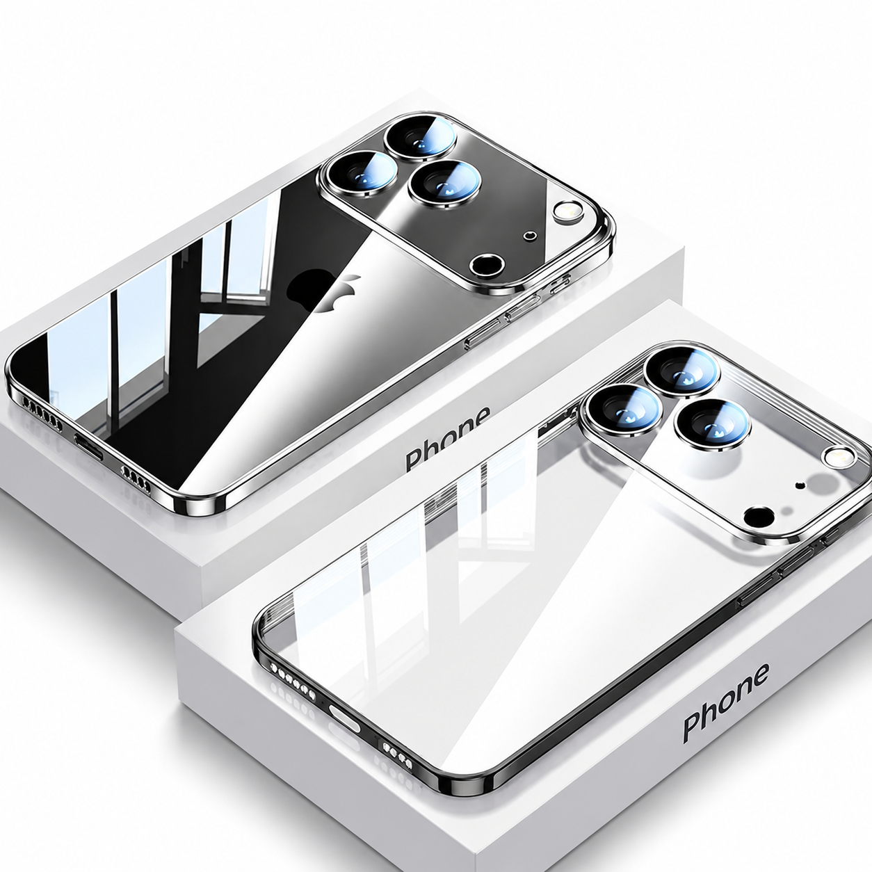 Premium iPhone Case Ultra Thin Transparent TPU Cover Full Lens Protection Shockproof Anti Fingerprint Non Slip Design