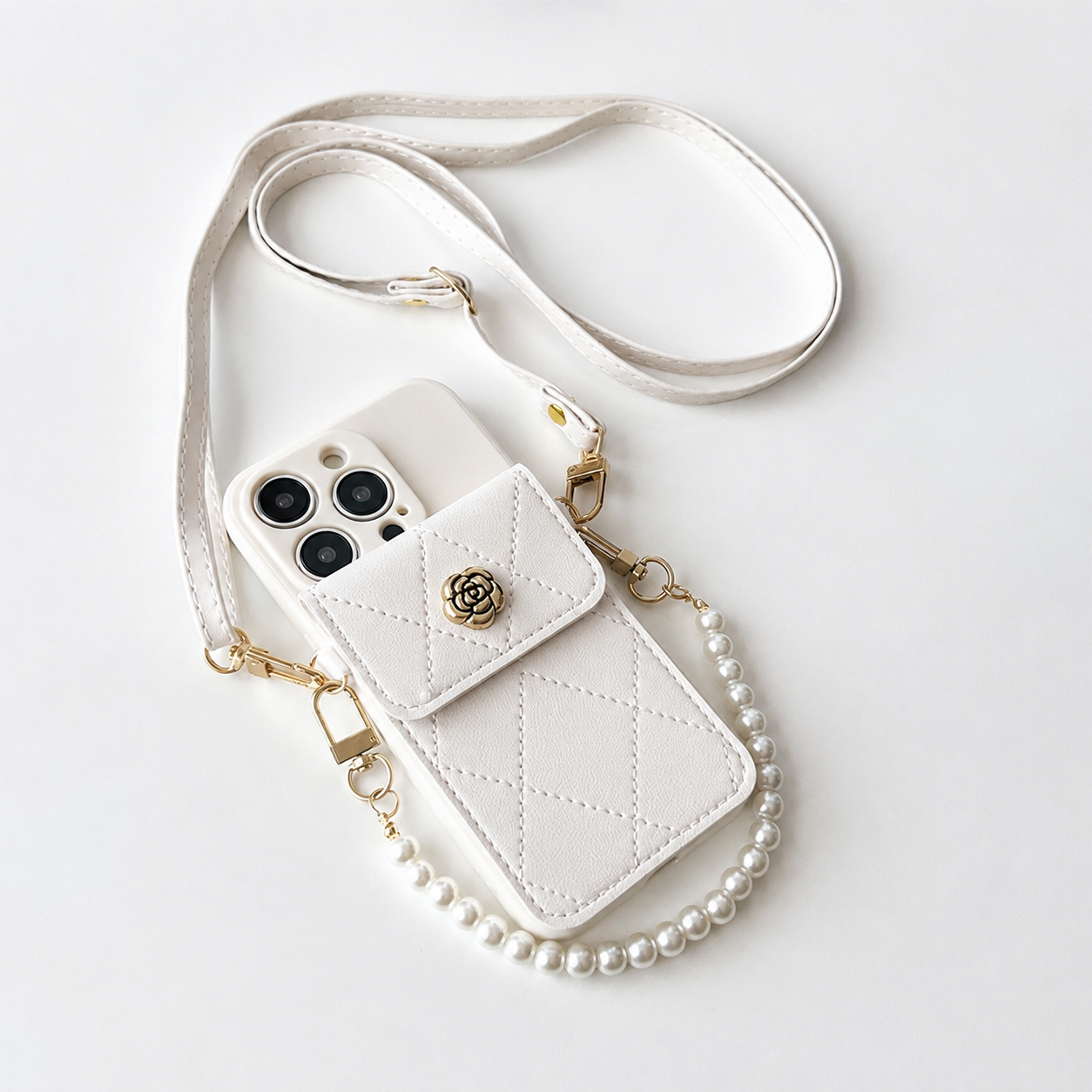 Premium iPhone Case Wallet MagSafe Compatible Crossbody Strap Cover Card Holder Slim Protection