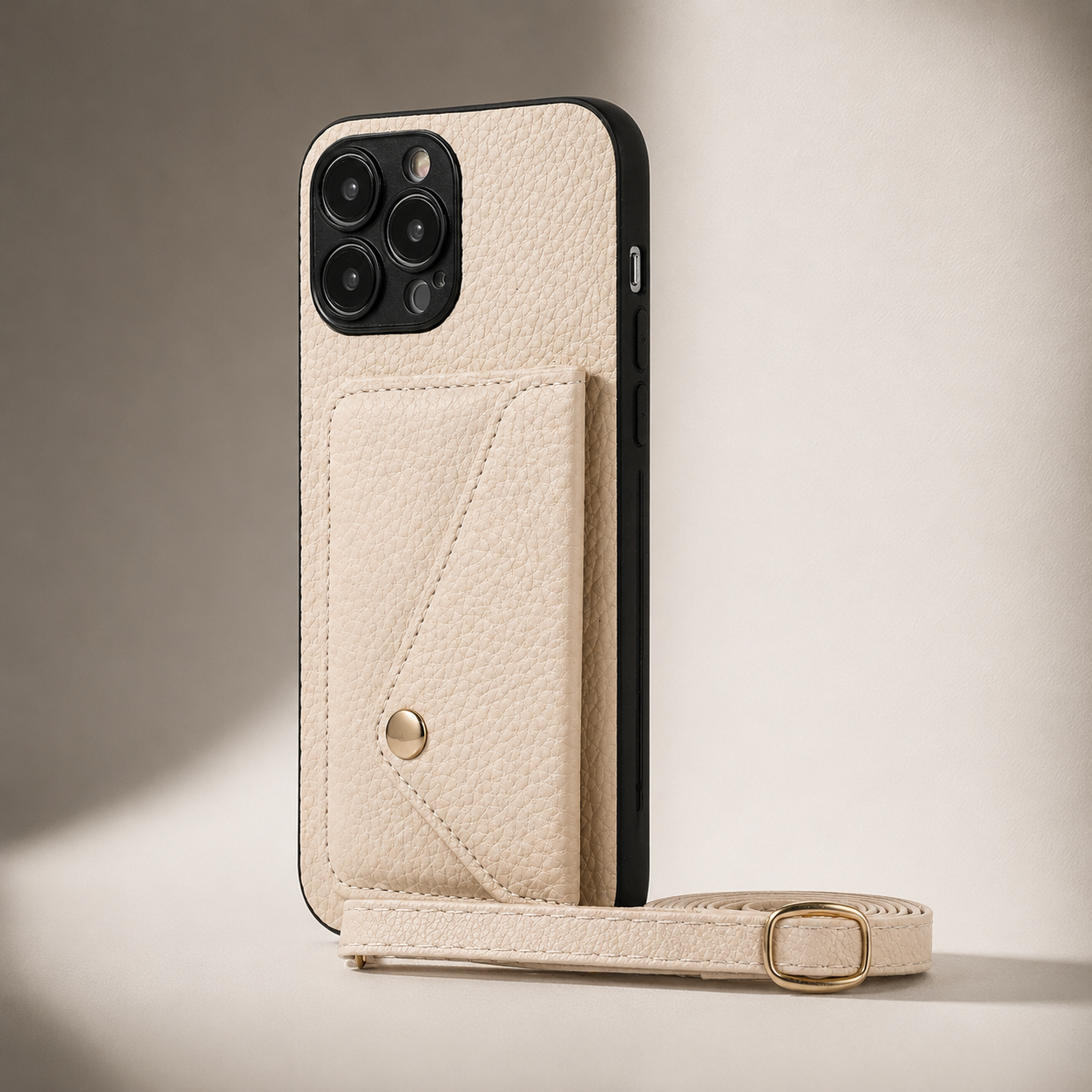 Premium iPhone Case Wallet MagSafe Compatible Crossbody Strap Leather Cover Card Holder Protection