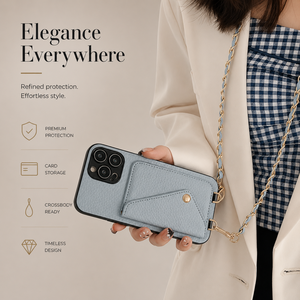 Premium iPhone Case Wallet MagSafe Compatible Crossbody Strap Leather Cover Card Holder Protection