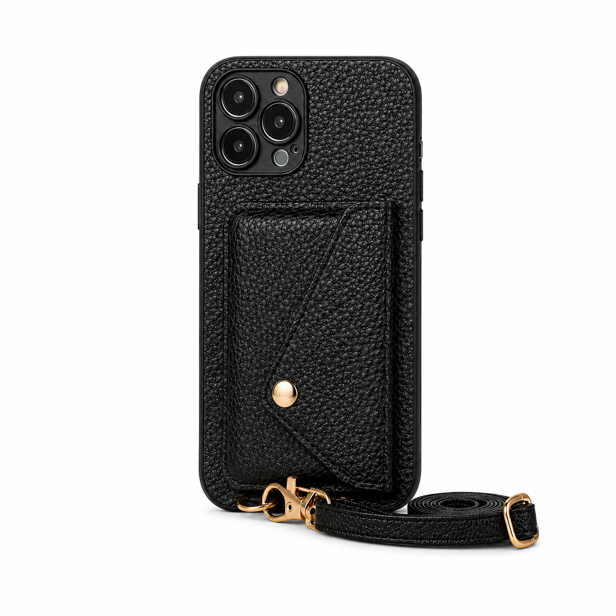 Premium iPhone Case Wallet MagSafe Compatible Crossbody Strap Leather Cover Card Holder Protection